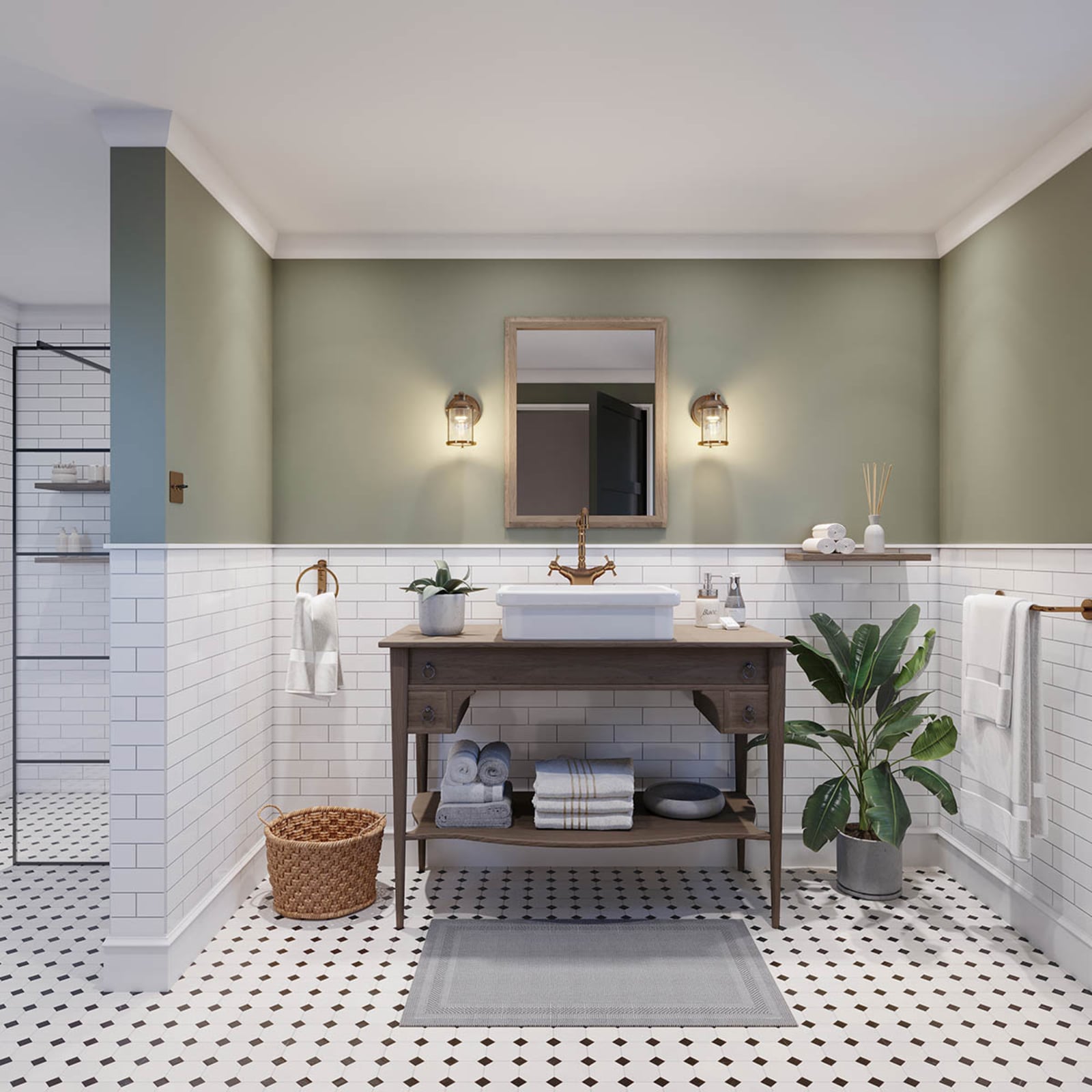 Applique pour salle de bain Ashland Bay à 1 lampe, laiton, IP44 - Elstead