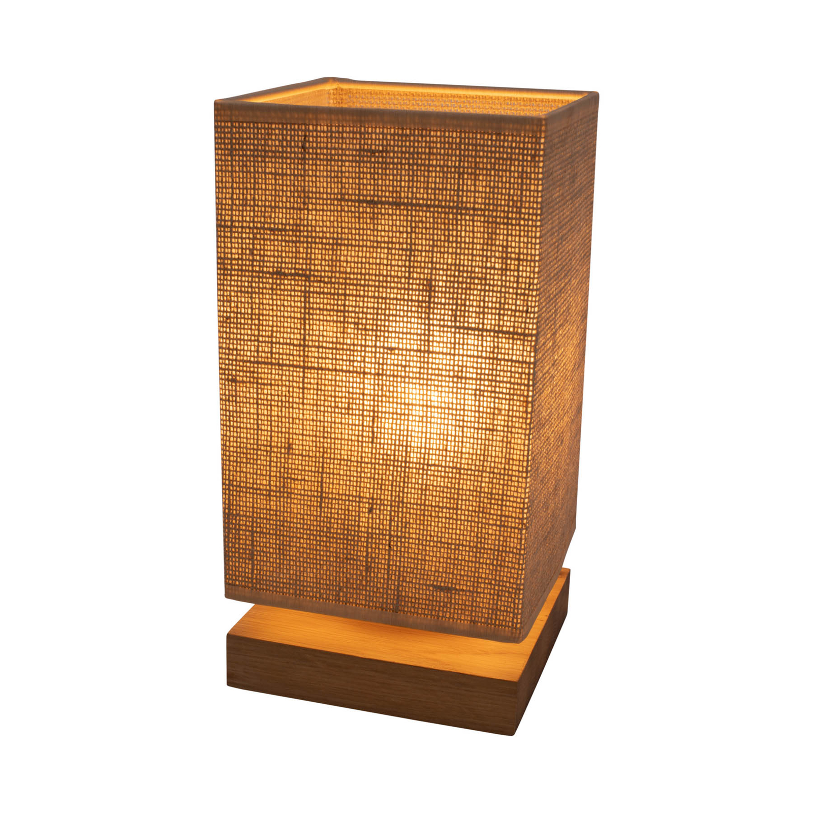 Lampe à poser Canvas, chêne, angulaire, beige