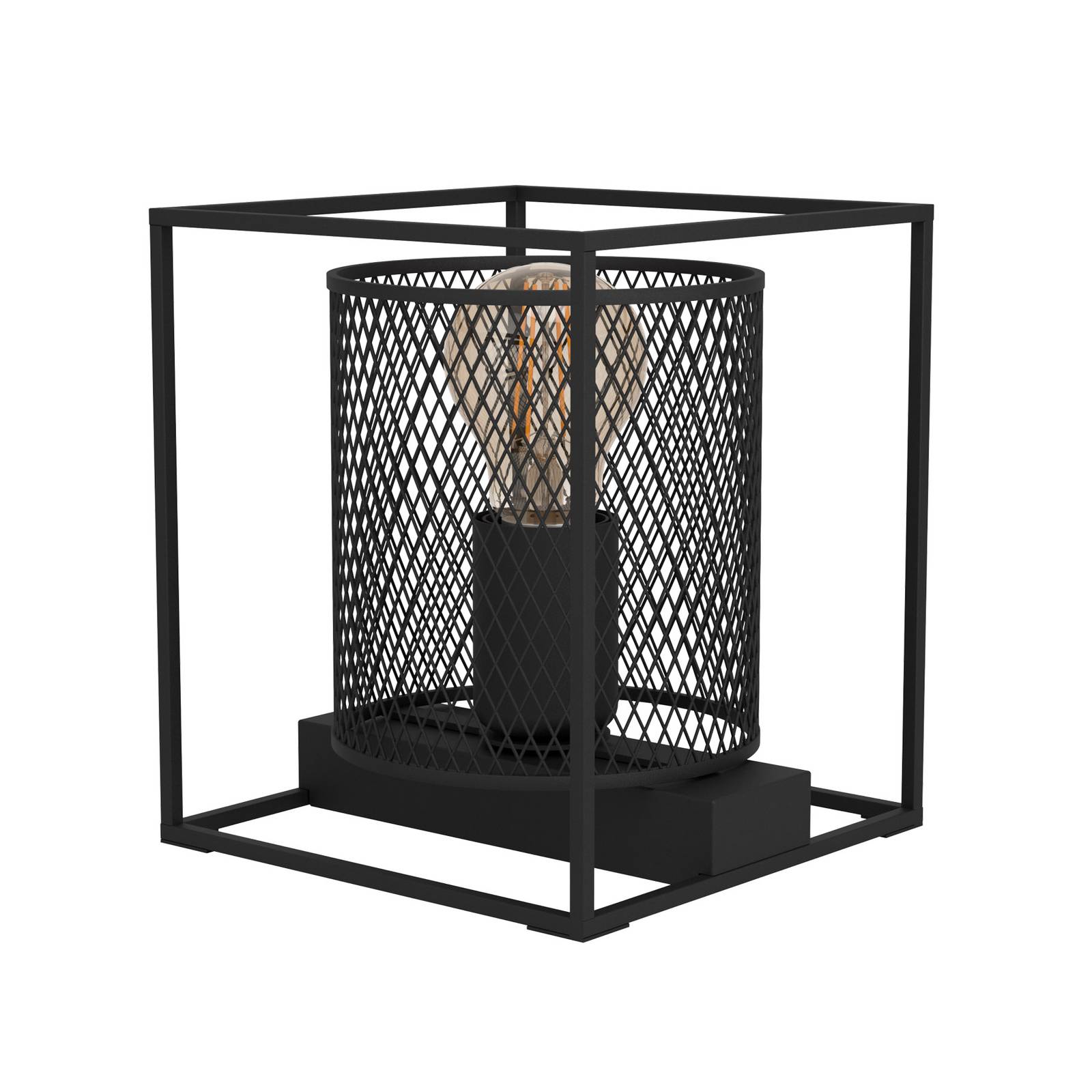 Lampe à poser Catterick noire un abat-jour cage