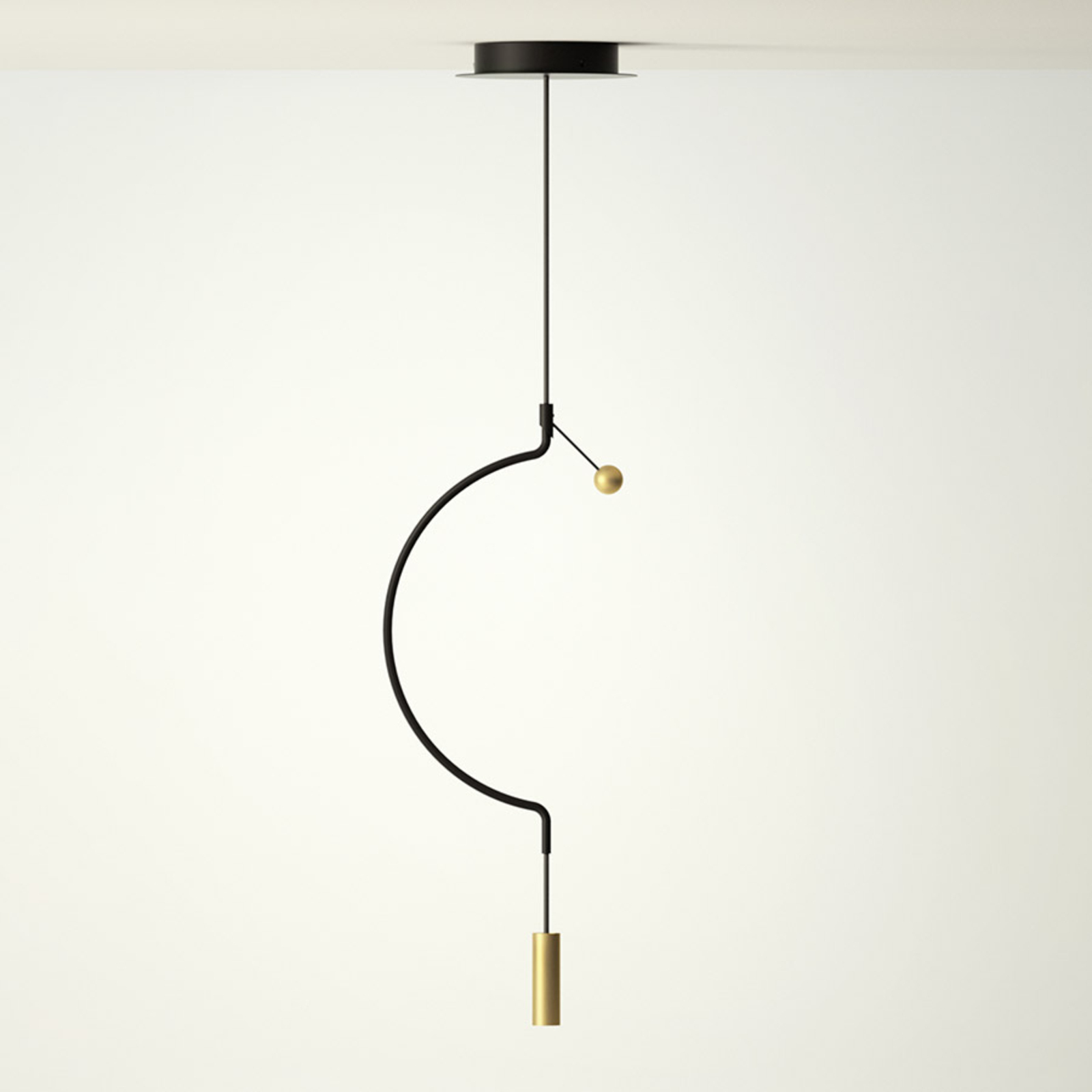 Axolight Liaison P1 hanglamp zwart/goud 32cm