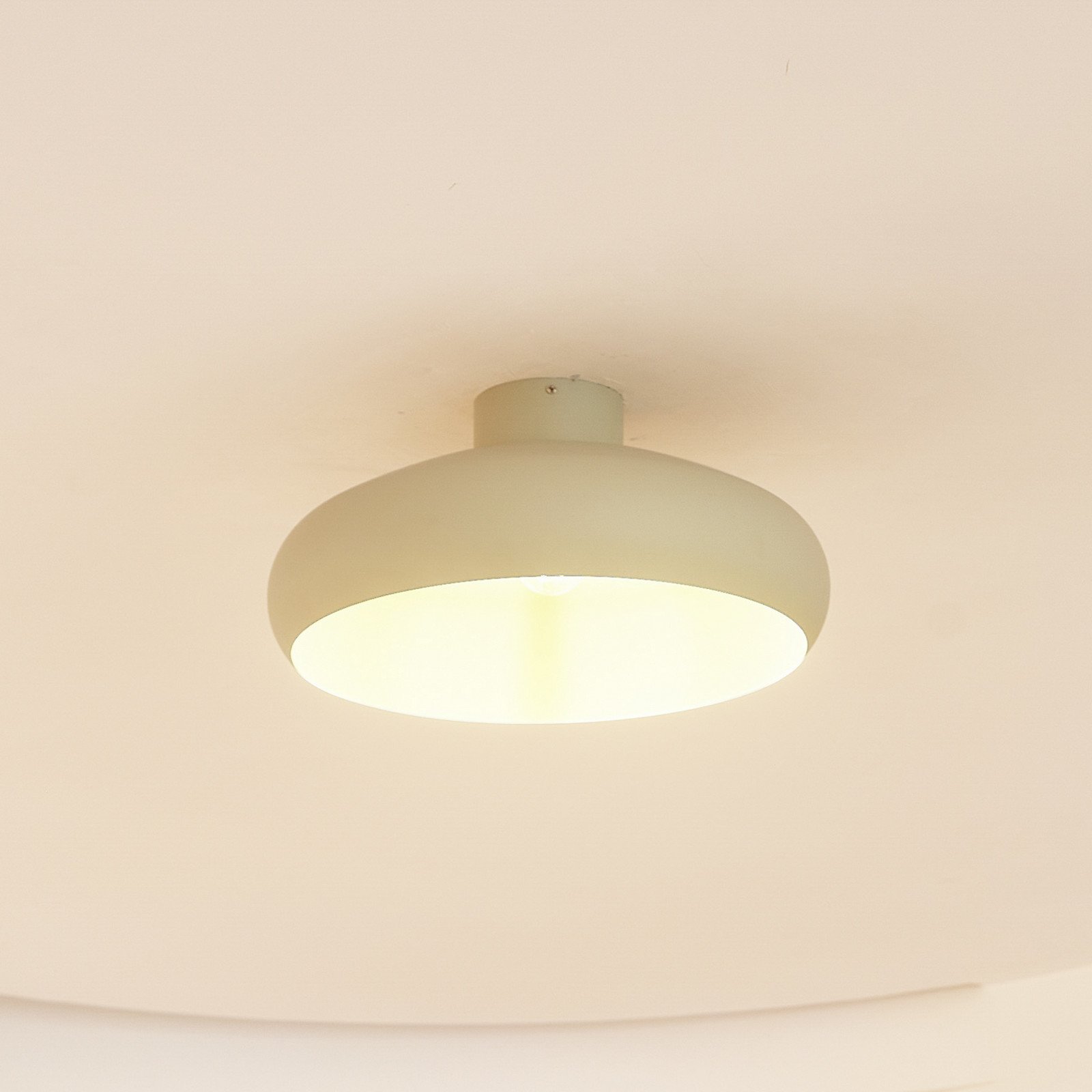 Lindby Elover plafonieră verde deschis Ø 45 cm fier - Camera de zi / sufragerie - modern - Metal