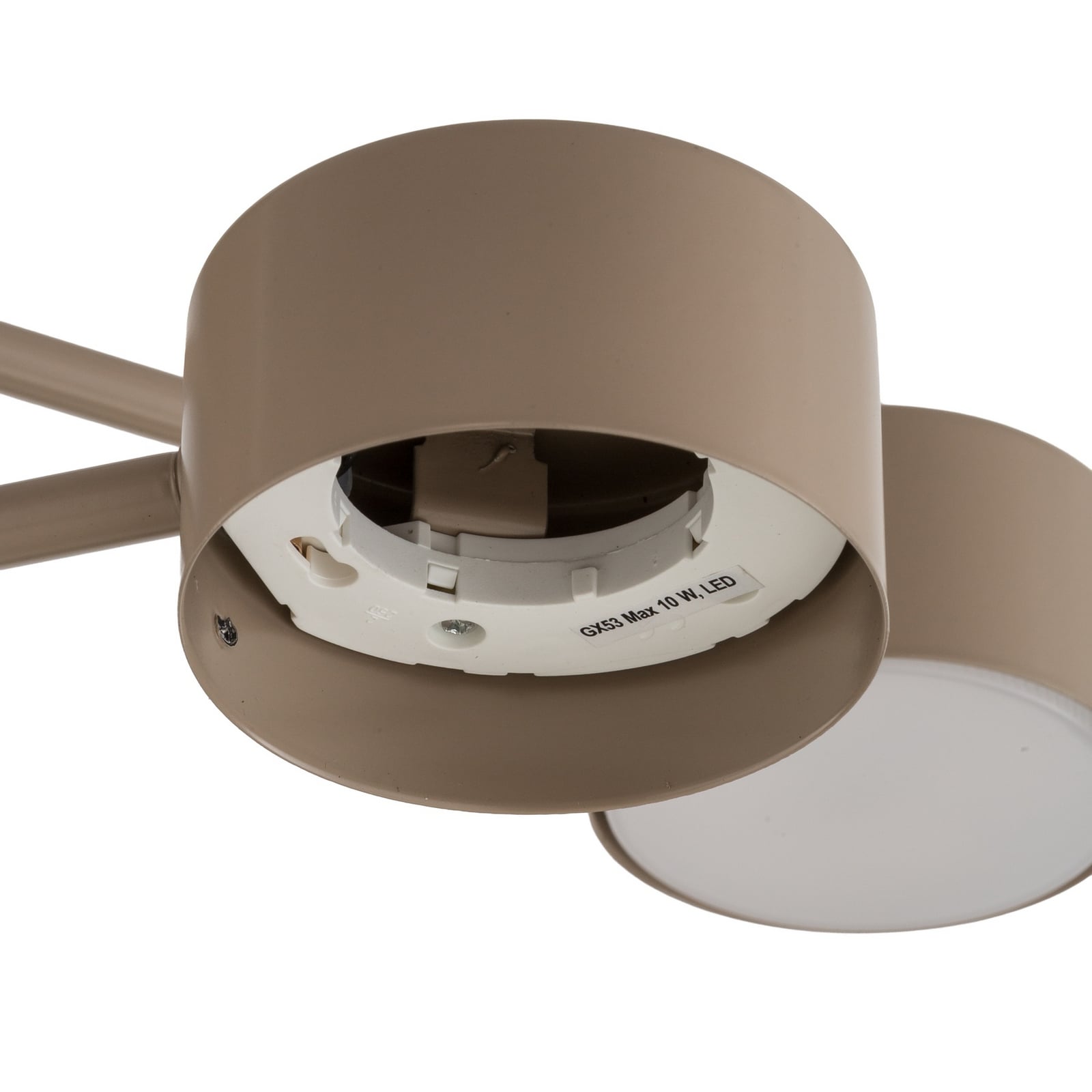 Lampa sufitowa HALO, beżowa, średnica 60 cm, 6-punktowa, metalowa, GX53 Lampa sufitowa HALO, beżowa, średnica 60 cm, 6-punktowa, metalowa, GX53