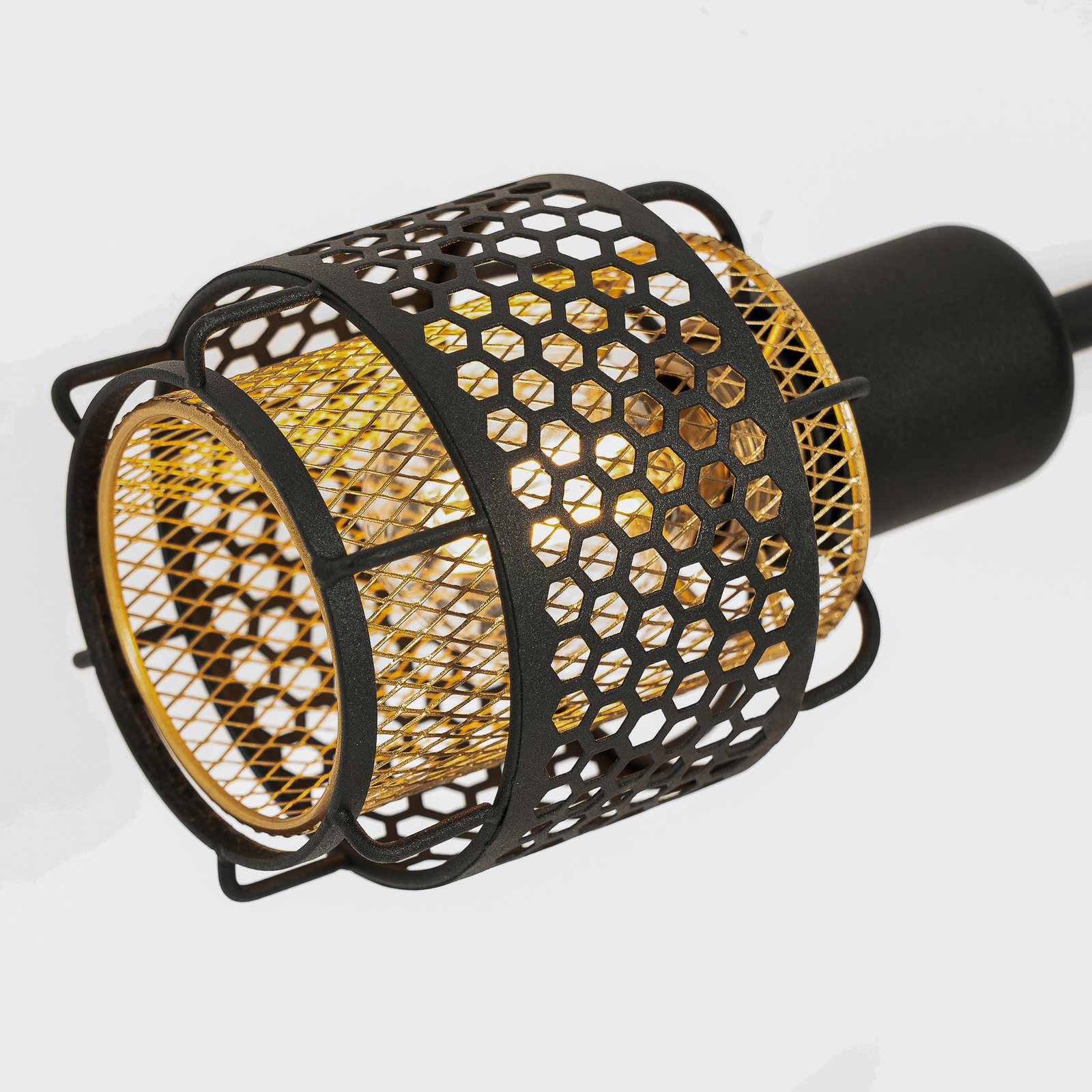 Lindby Eudoria plafondlamp 4-lamps zwart/goud
