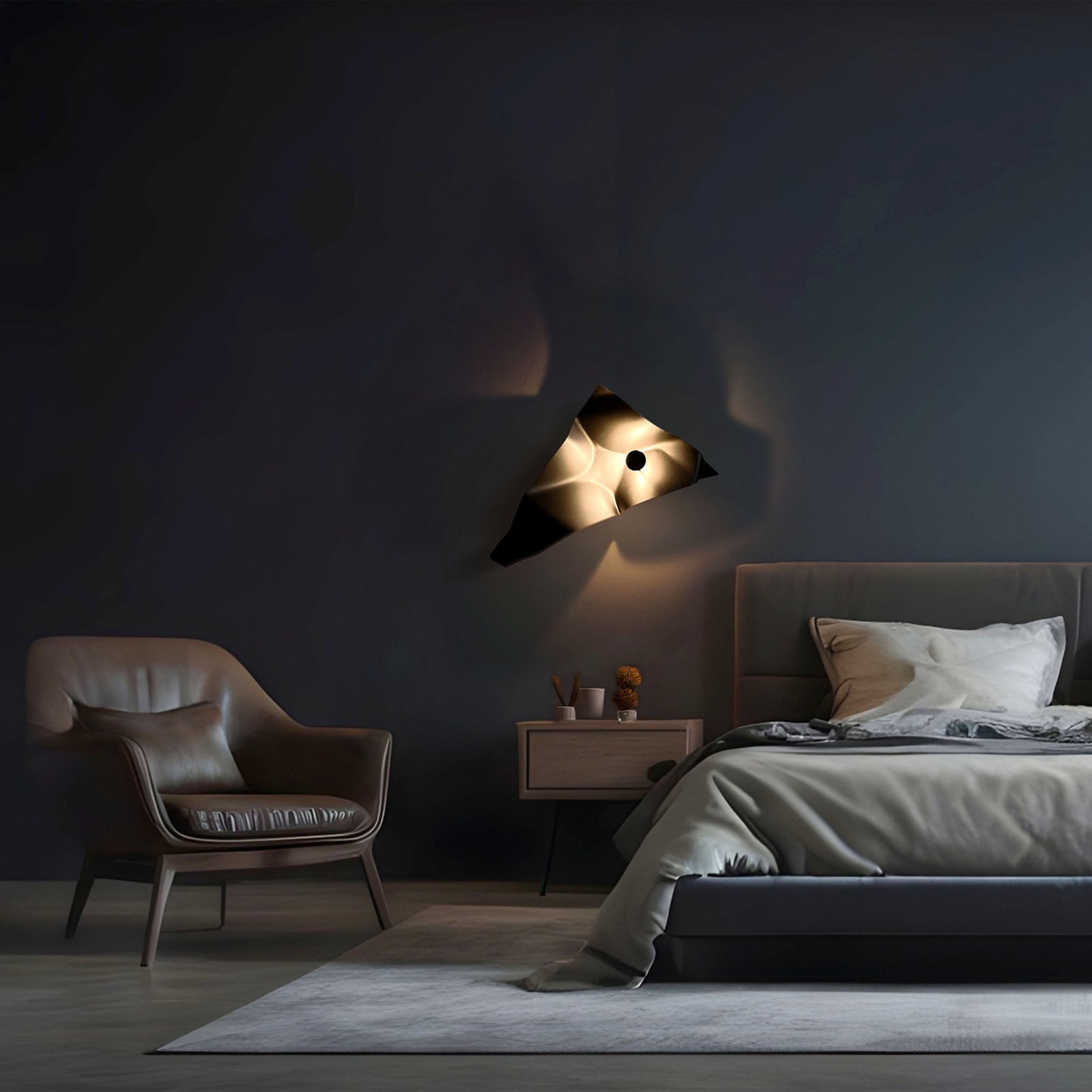 Knikerboker LED wall lamp Zona d'ombra, brown, 79 cm