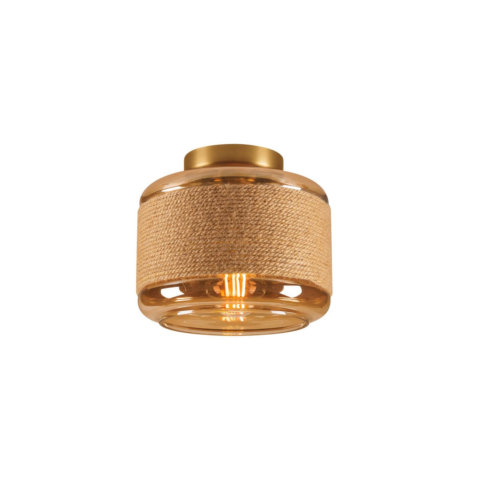 SLV Deckenlampe Pantilo Rope 19, braun/amber/gold, Glas