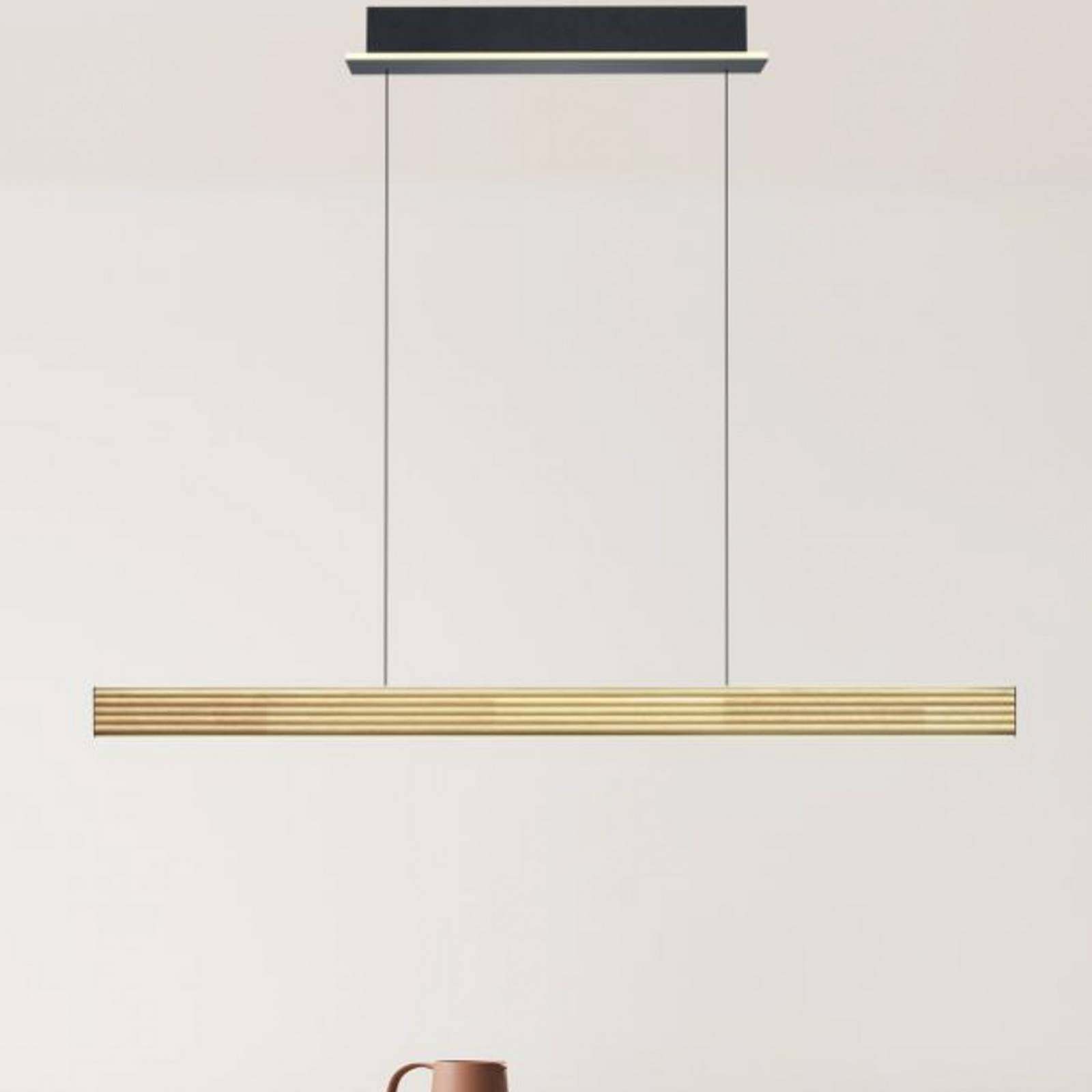 Buschwerk HerzBlut LED balklamp Groove, hout, CCT, dimbaar