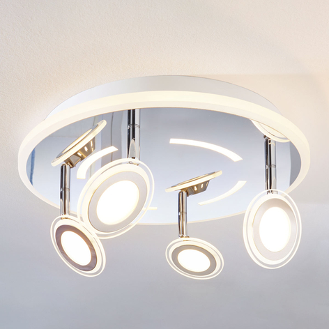 LED-Deckenleuchte Enissa, rund, 4-flammig
