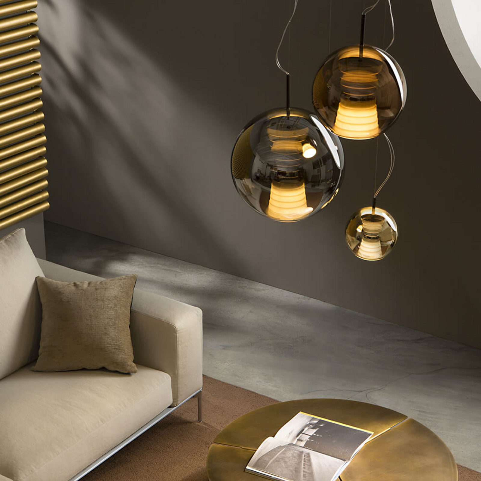 Beluga Royal Candeeiro Suspenso Diameter 20 Gold - Fabbian