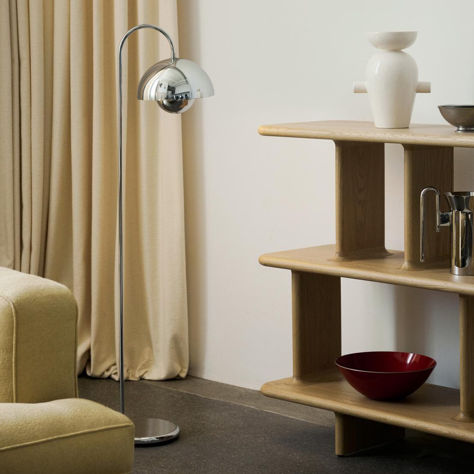 Stojaca lampa Flowerpot VP12 Chrome-Plated - &Tradition