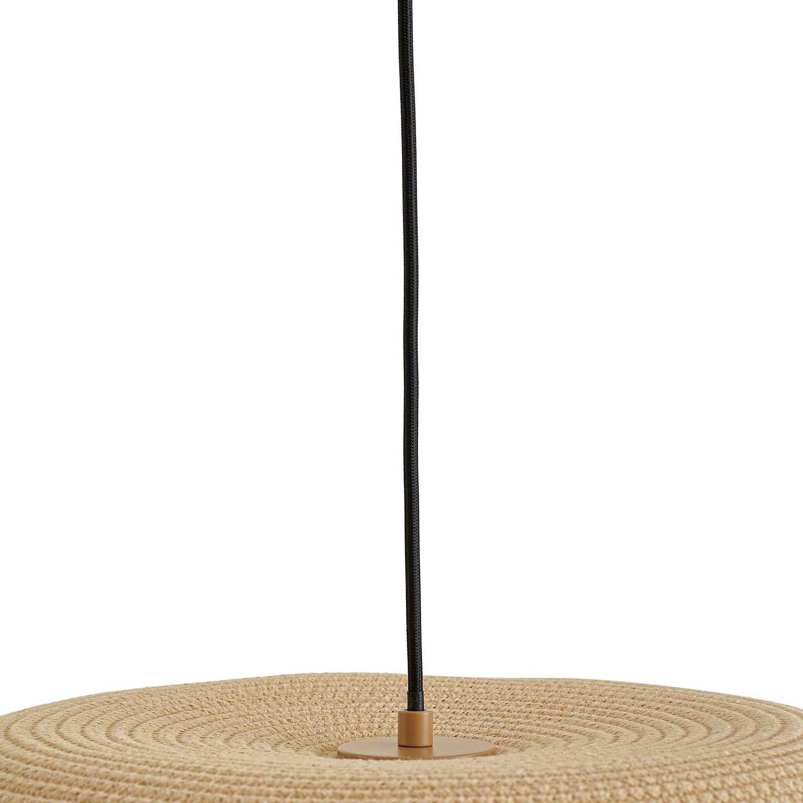 Lindby Hängeleuchte Caliva, Ø 60 cm, beige/weiß, Hanfseil