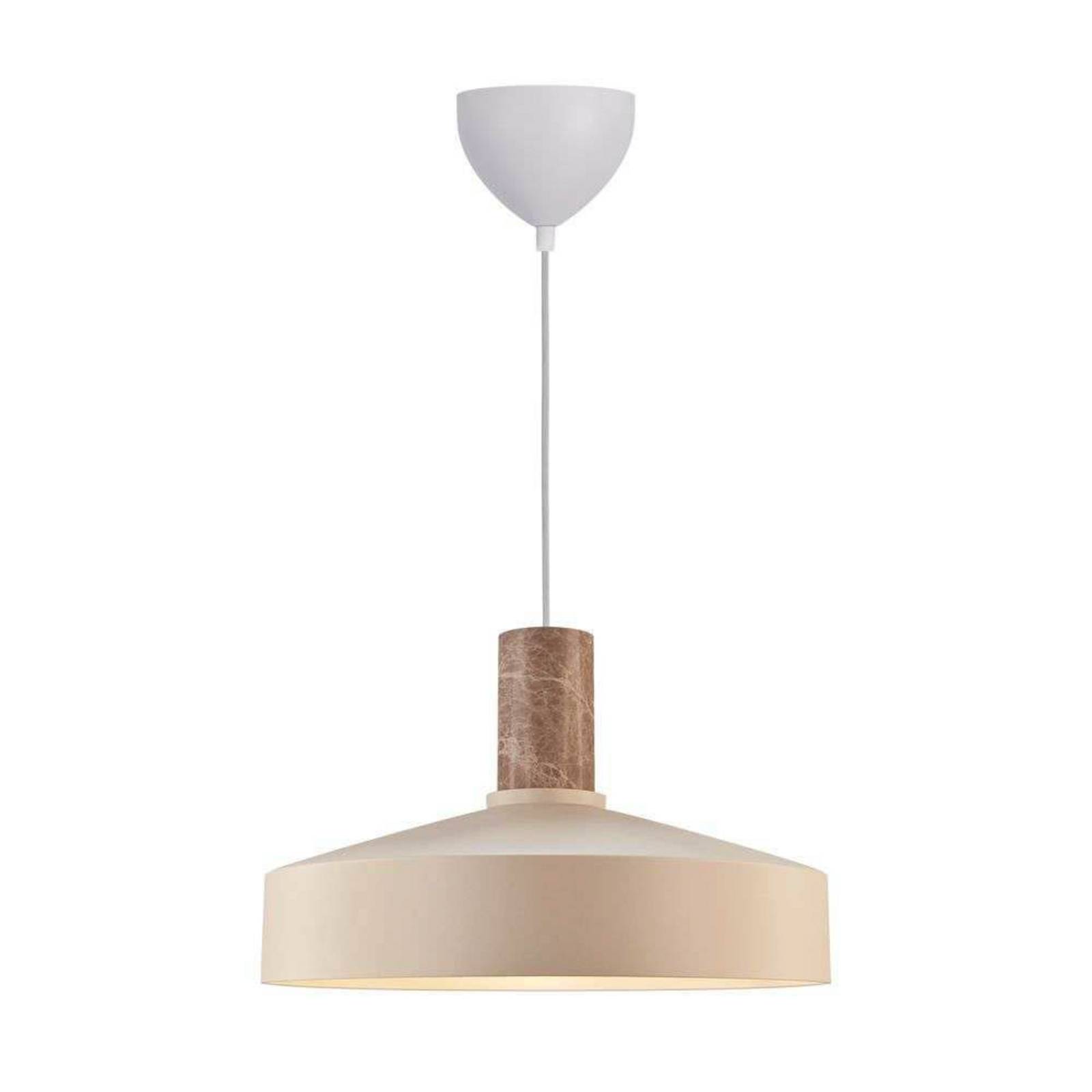 Lampa wisząca Elvas, kolor beżowy, Ø 37 cm, metal/marmur