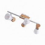 Vivica 3 Plafondlamp White/Light Wood/Chrome - Lindby