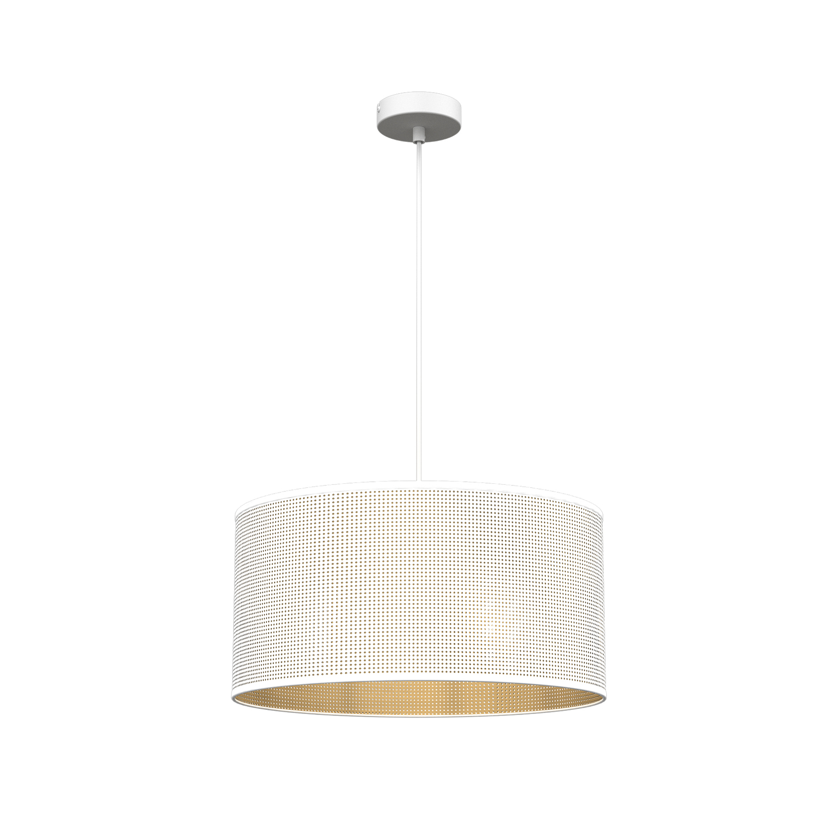 Lámpara colgante Jovin, 1 luz, Ø 40cm, blanco/oro