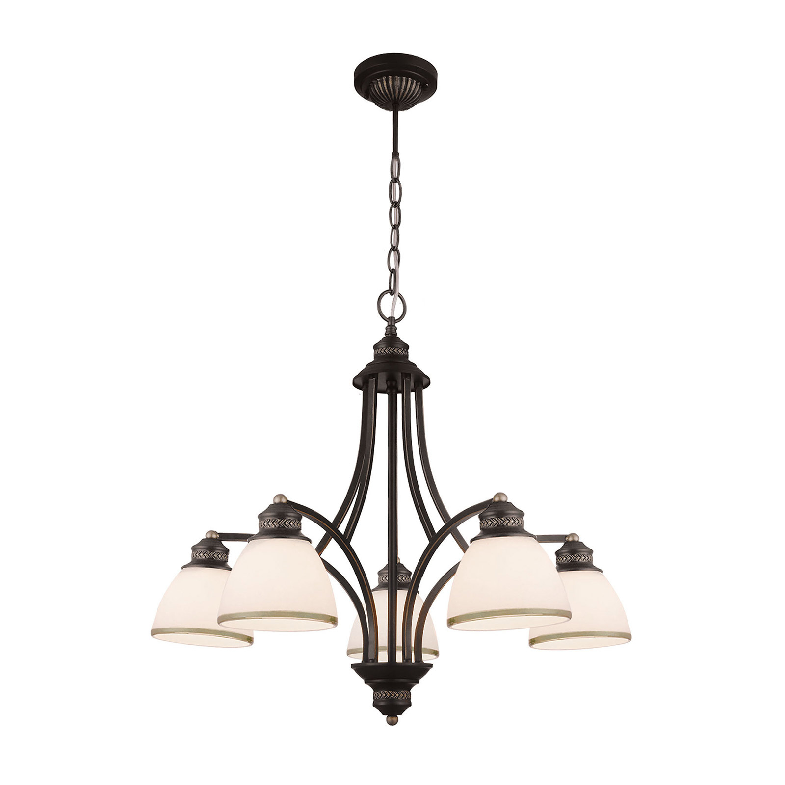 Clair - 5-bulb hanging light with glass shades