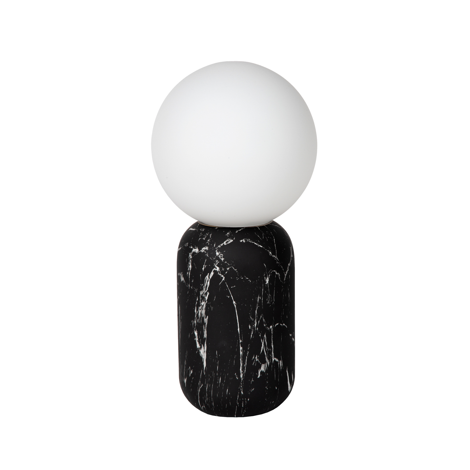 Namizna svetilka Marbol v videzu marmorja, črna/opal