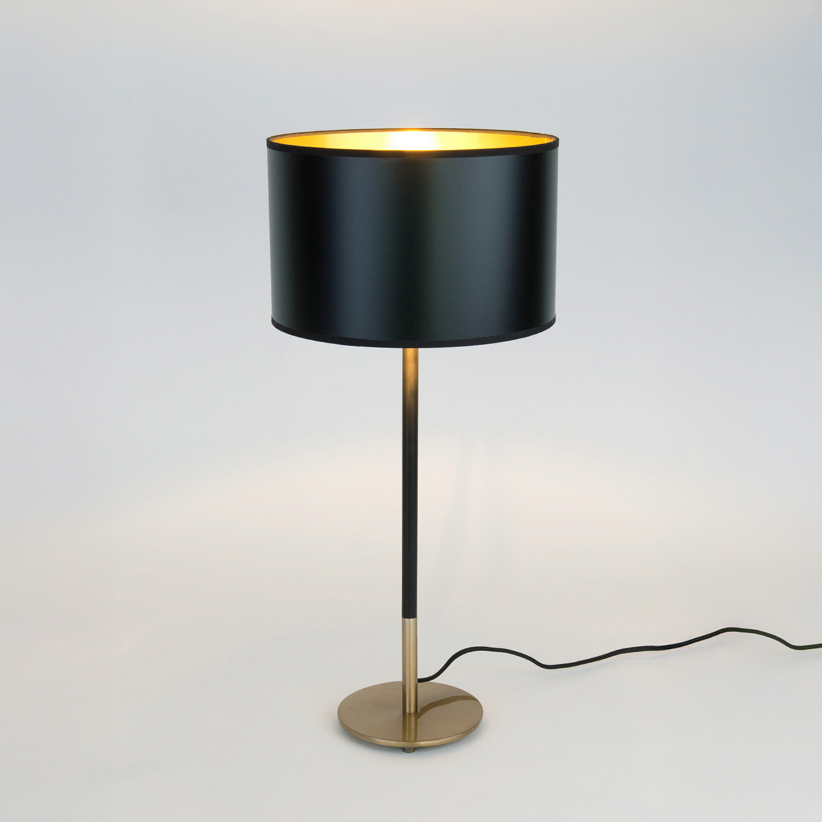 Bordlampe ENZIO, svart/gull, høyde 59 cm, metall/plast