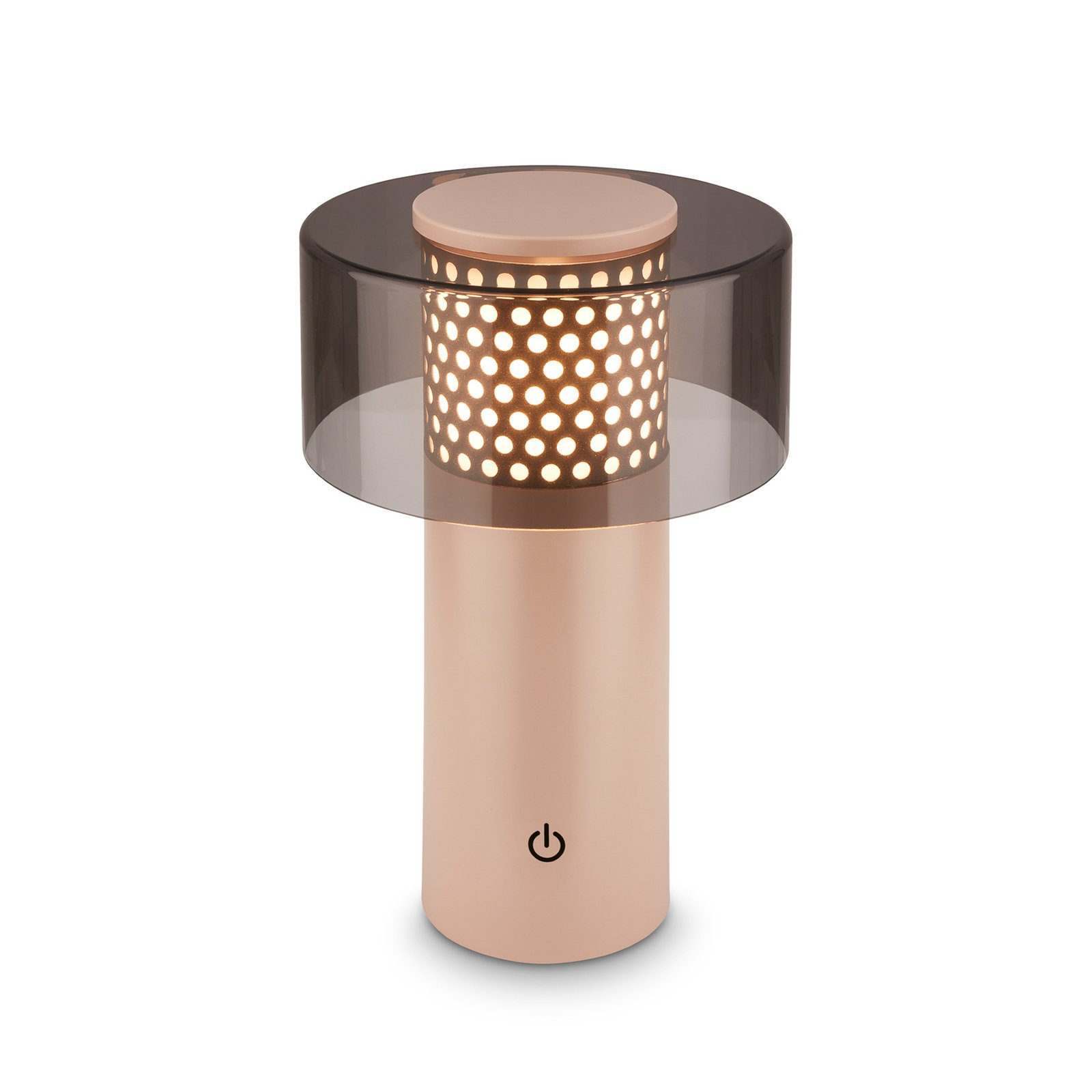 LED-akkulamppu Brilo unplugged Gila, antrasiitti/beige 21 cm