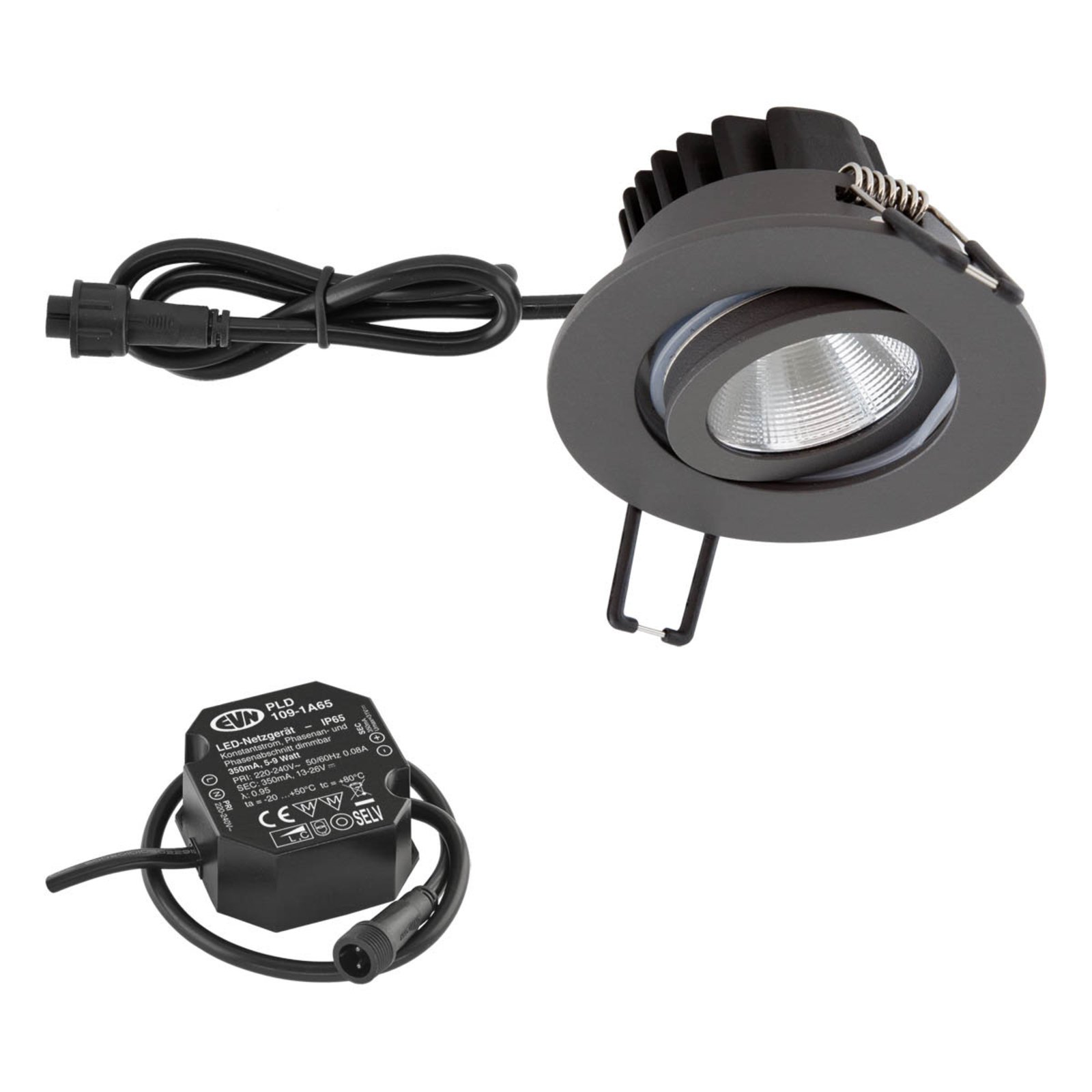 EVN PC65 LED recessed light, round, 3000K