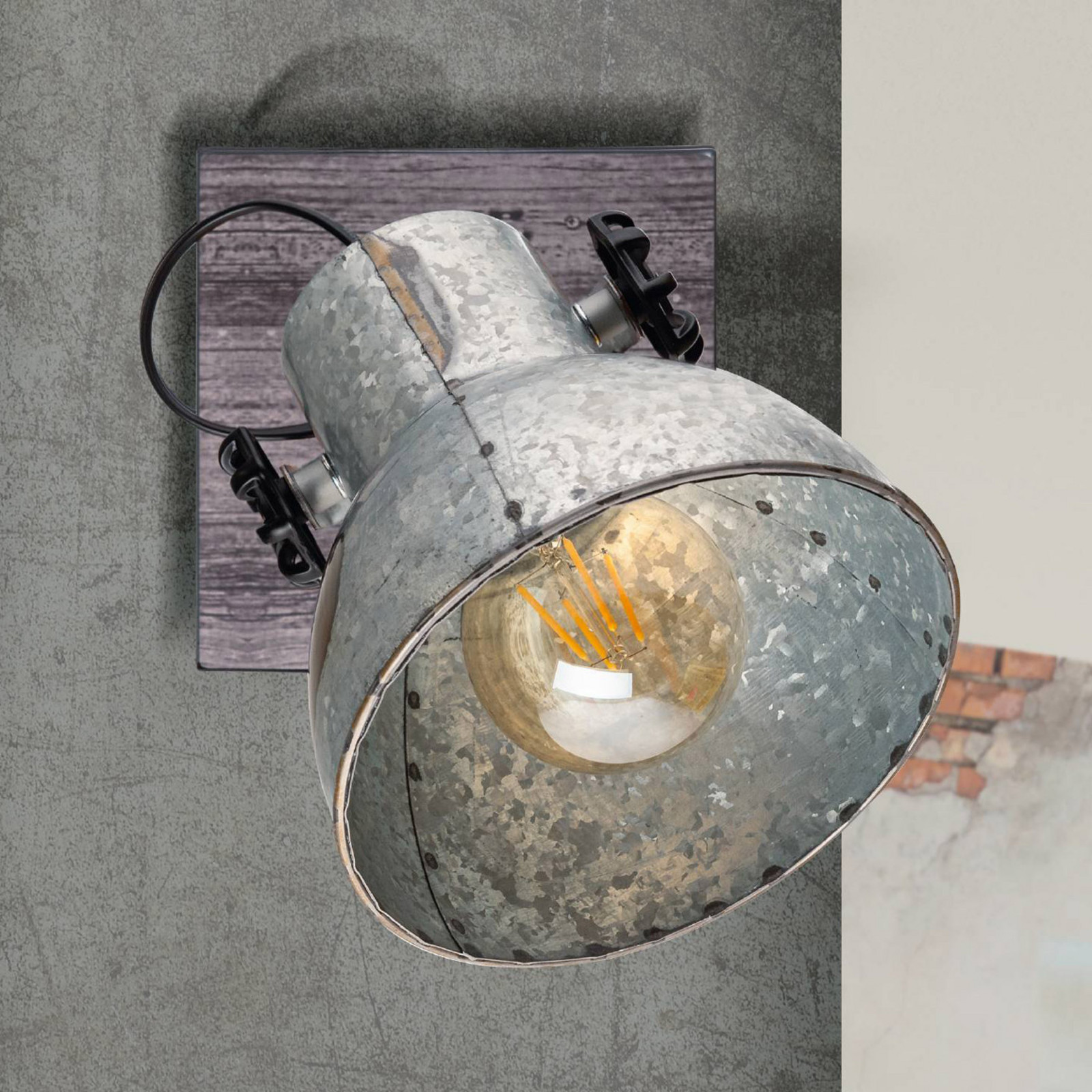 EGLO Barnstaple plafonieră cu design industrial o sursă - Camera de zi / sufragerie - maro zinc - Metal
