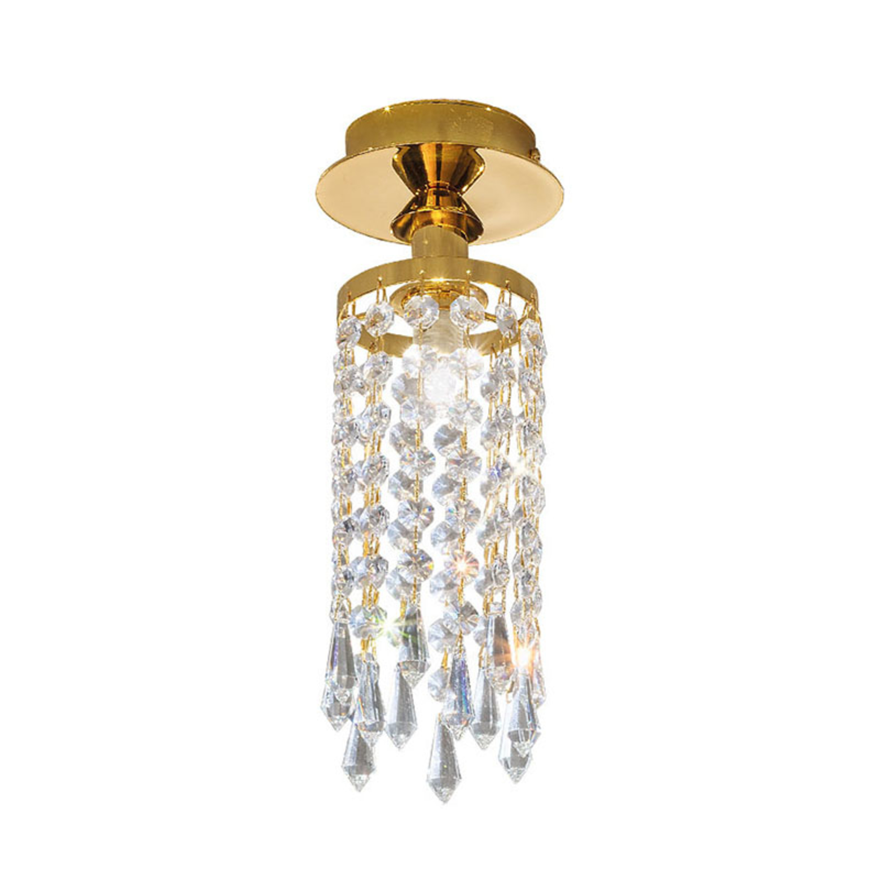 Kolarz KOLARZ Charleston ceiling lamp crystal, Ø 10 cm, for Living / Dining Room, SPECTRA® crystal, metal, 24 carat gold leaf, G9, 40 W, energy efficiency: A++, H: 24 cm