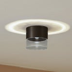 Lindby LED griestu lampa Dalila, melna, Ø 10 cm, alumīnija