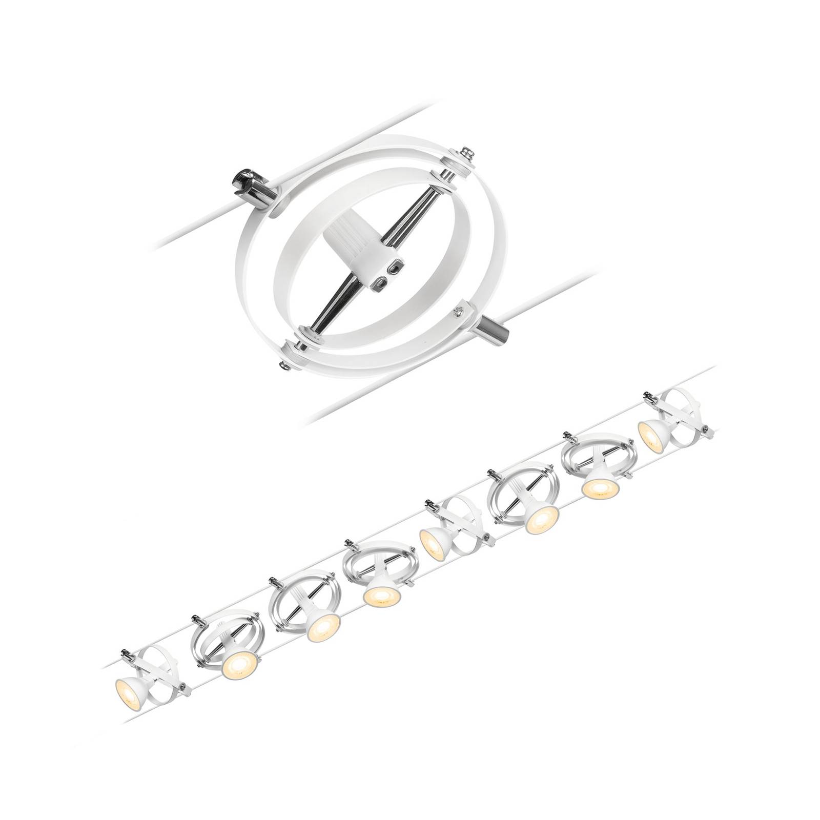 Paulmann Cardan cable lighting system 8-bulb white - Hallway - Modern