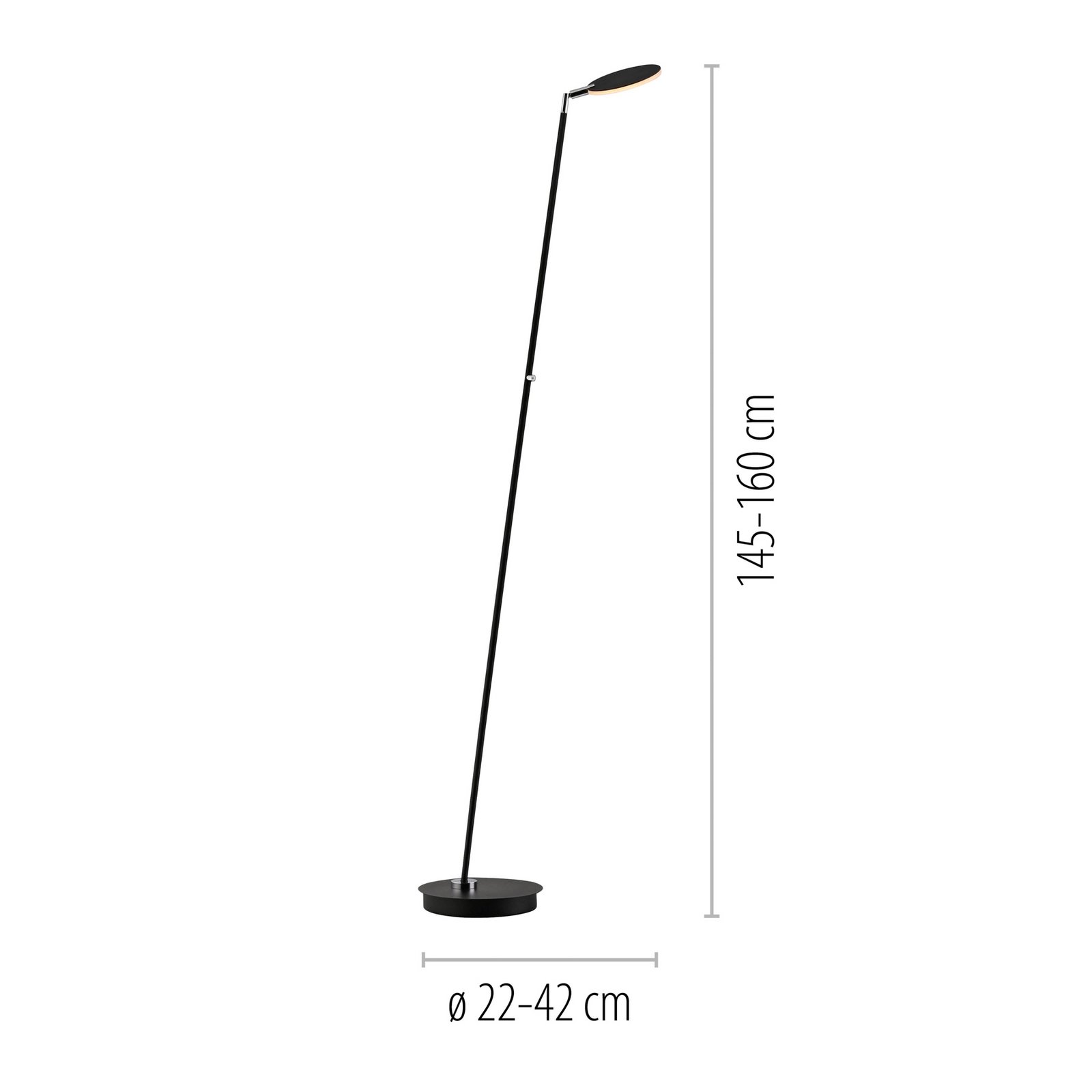Piantana LED Paul Neuhaus Akku-Bente, nera, CCT, USB-C