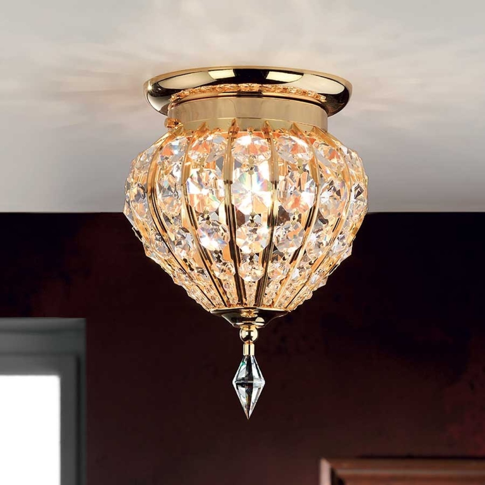 Kryształowa lampa sufitowa MOSKVA, śr. 17 cm
