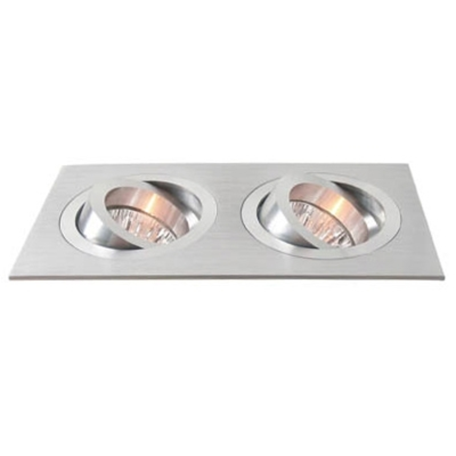 Deko-Light 2-bulb pivotable aluminium recessed light, for Living / Dining Room, aluminium, GU5.3 / MR16, 50 W, energy efficiency: A++, L: 17.5 cm, W: 9.3 cm