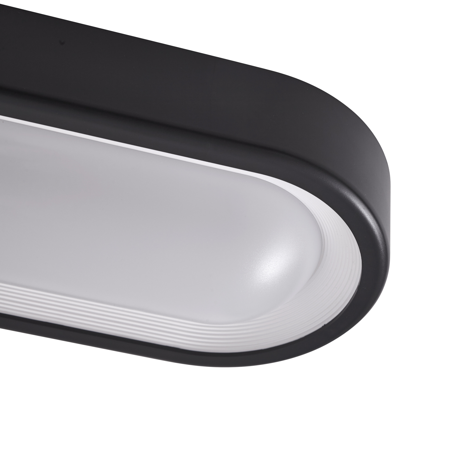 Lindby LED utendørs vegglampe Niniel, svart/hvit, oval