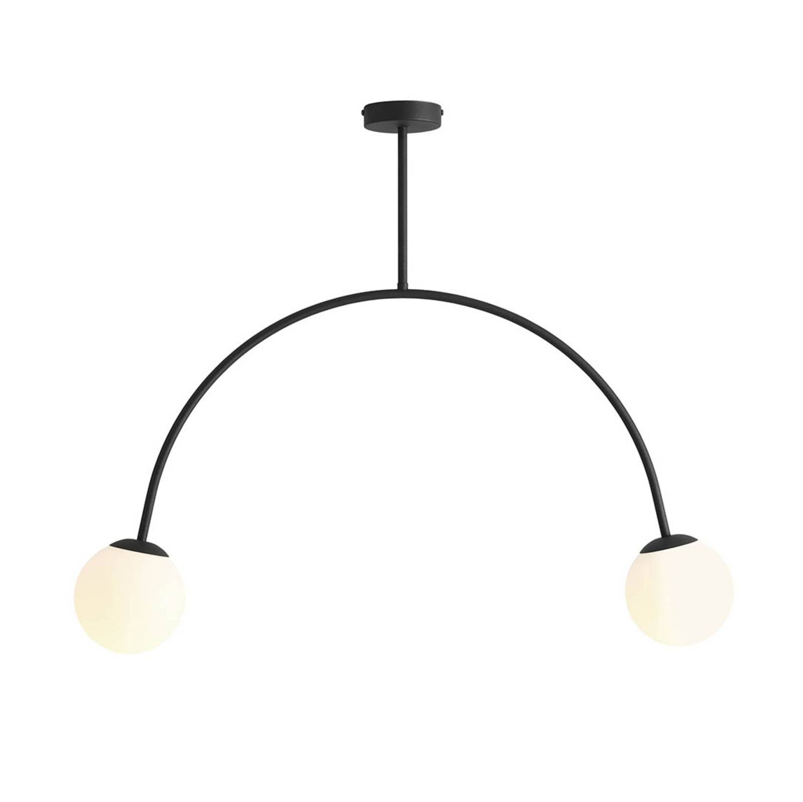 Plafonnier Alison noir/blanc à 2 lampes 84 cm