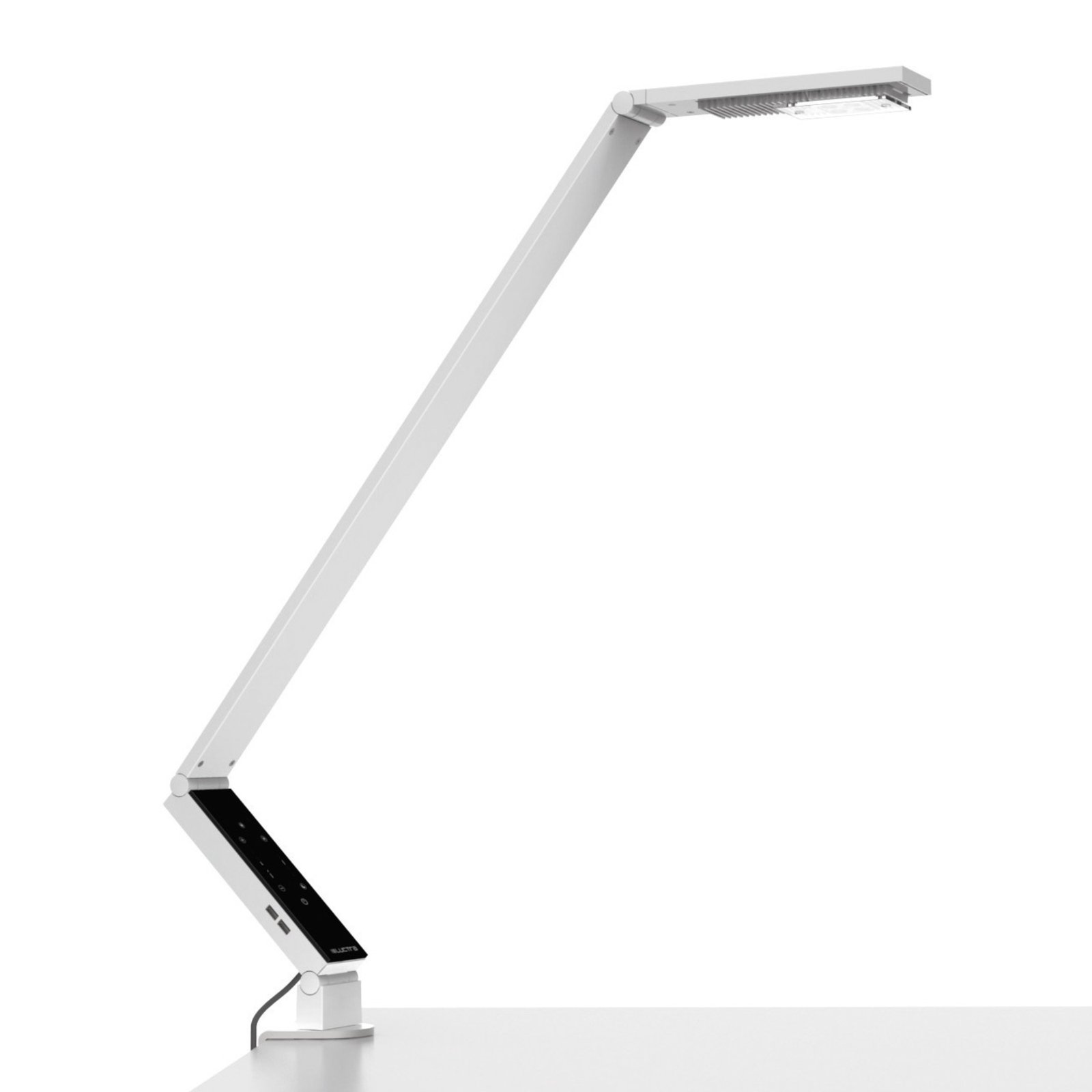Luctra TableProLinear table lamp clamp white, for Workroom / Office, aluminium, zinc, steel, glass, plastic, 10.5 W, energy efficiency: A+, H: 90 cm