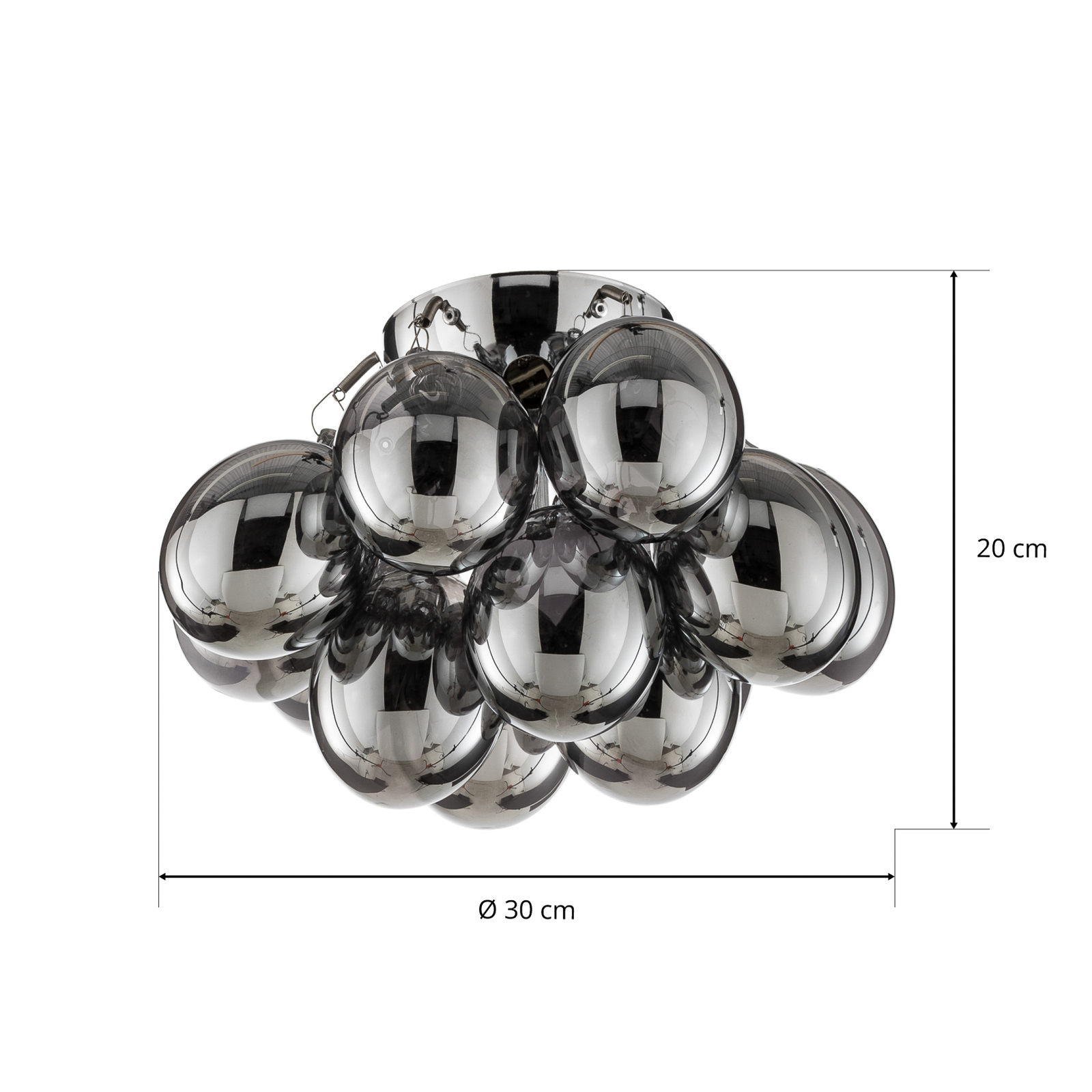 By Rydéns Gross ceiling light, grey, 30 cm