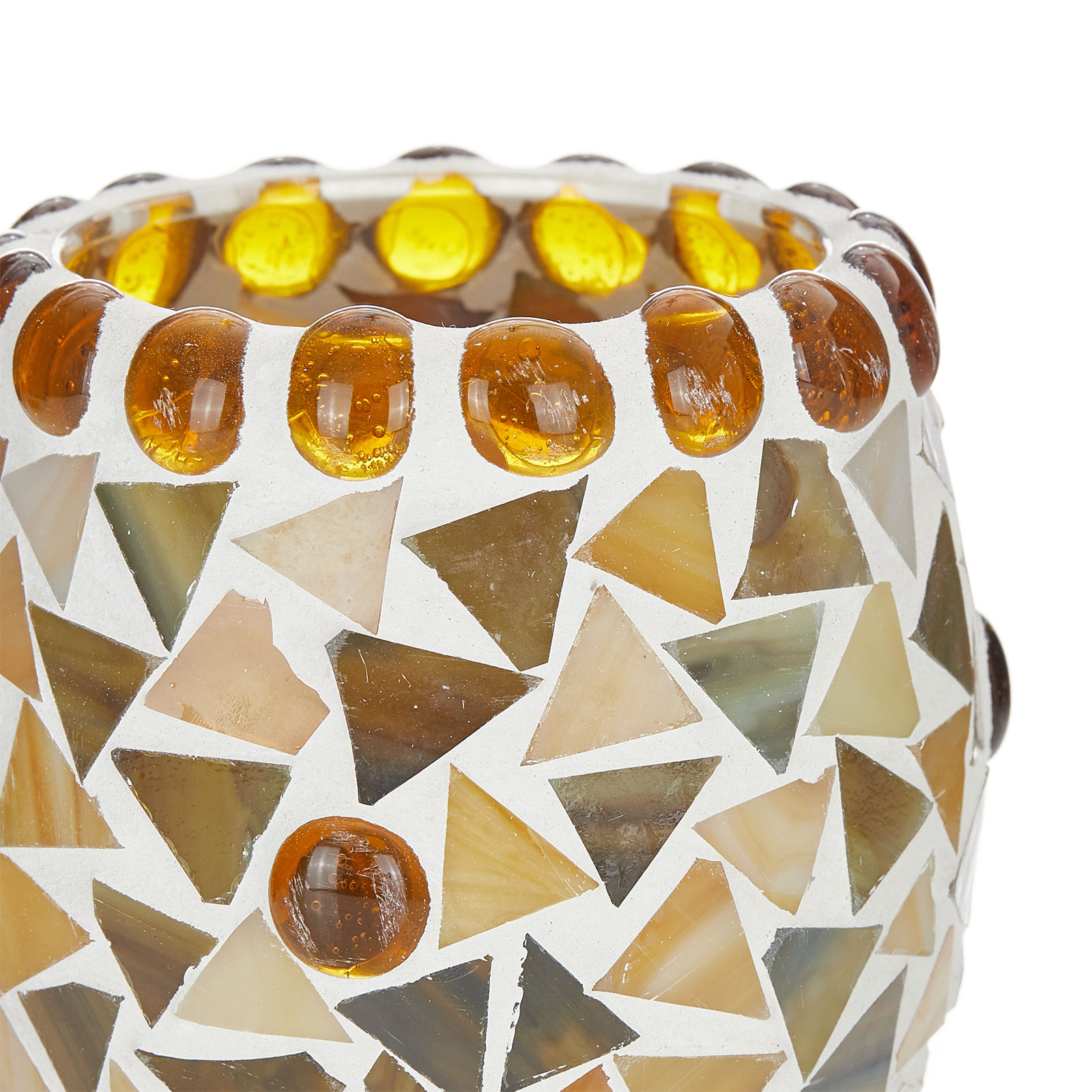 Stolná lampa Enya sklenená mozaika krémovo-hnedá