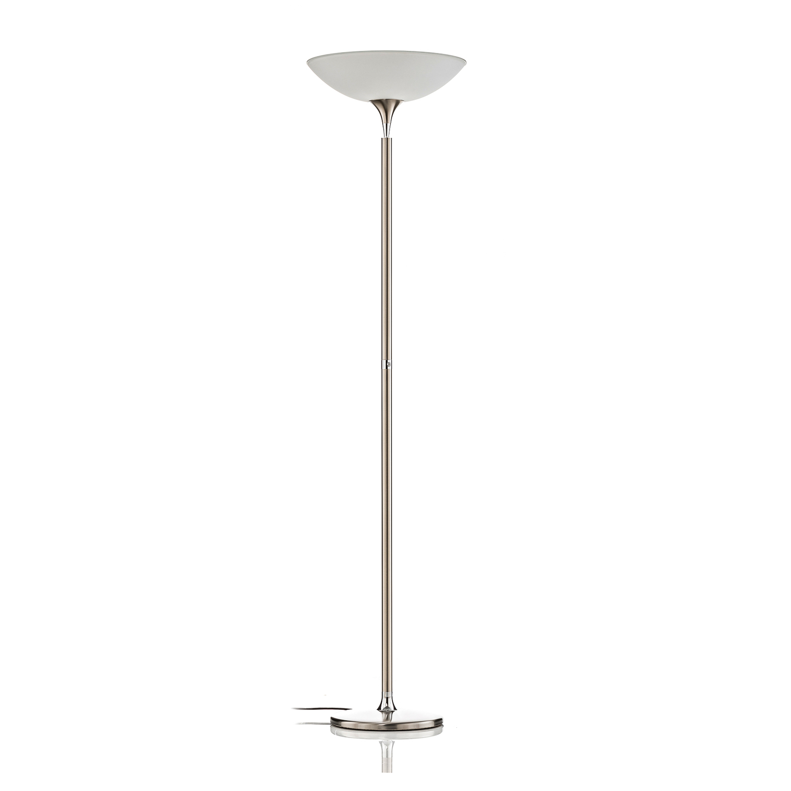 BANKAMP Opera LED stojací lampa, stmívač, nikl