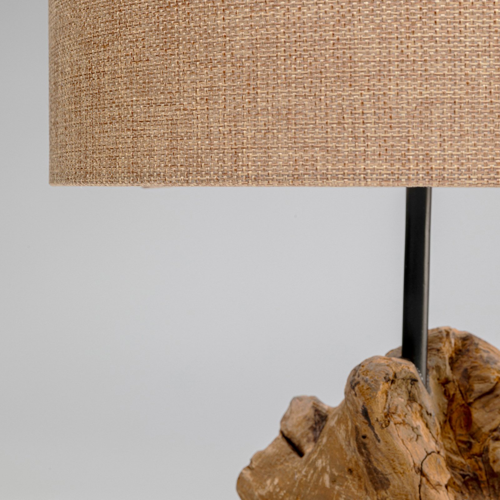 Kare galda lampa Nature Flame, koksnes gabals, 56 cm, E27