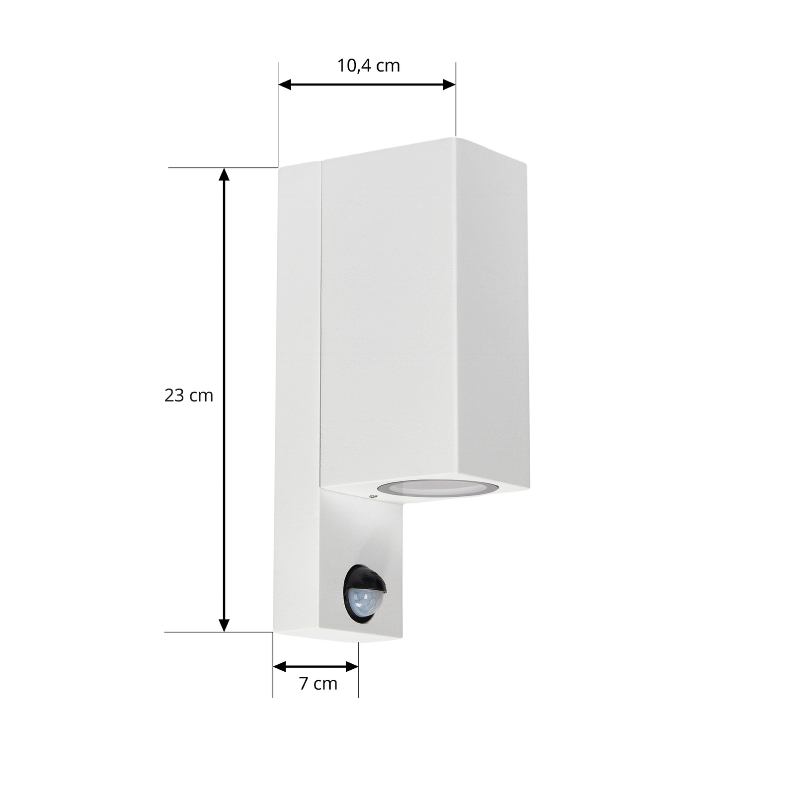 Prios outdoor wall light Tetje, white, angular, sensor, set of 2