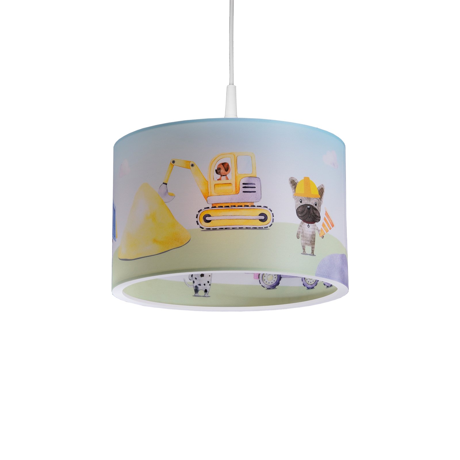 Pendant light 25/40 Construction site, Ø 38 cm, yellow, E27, 1-bulb