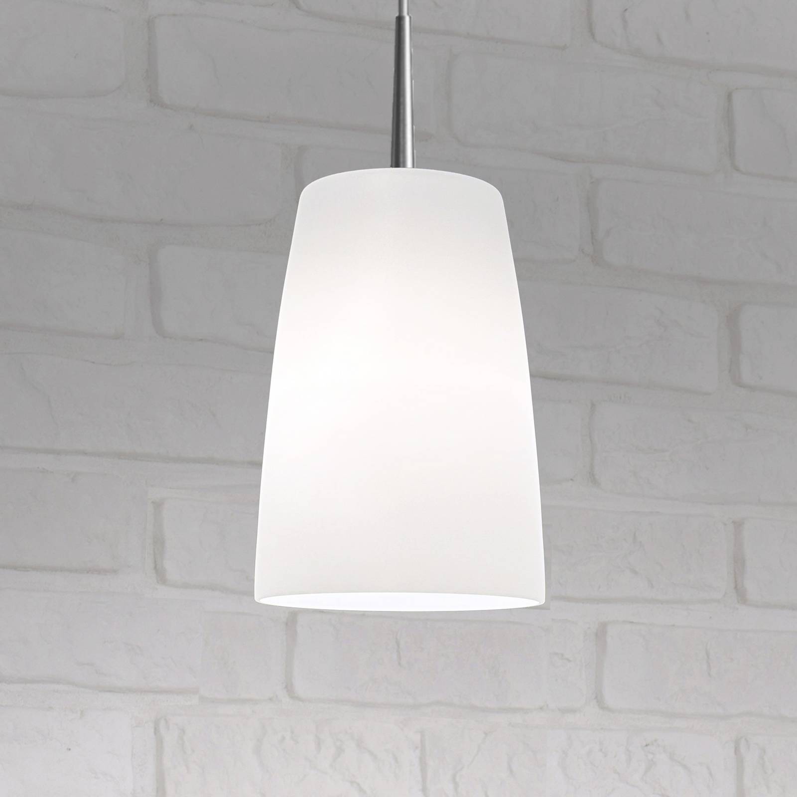 Casablanca hængelampe Mesa, hvid, glas, Ø 14 cm, E27