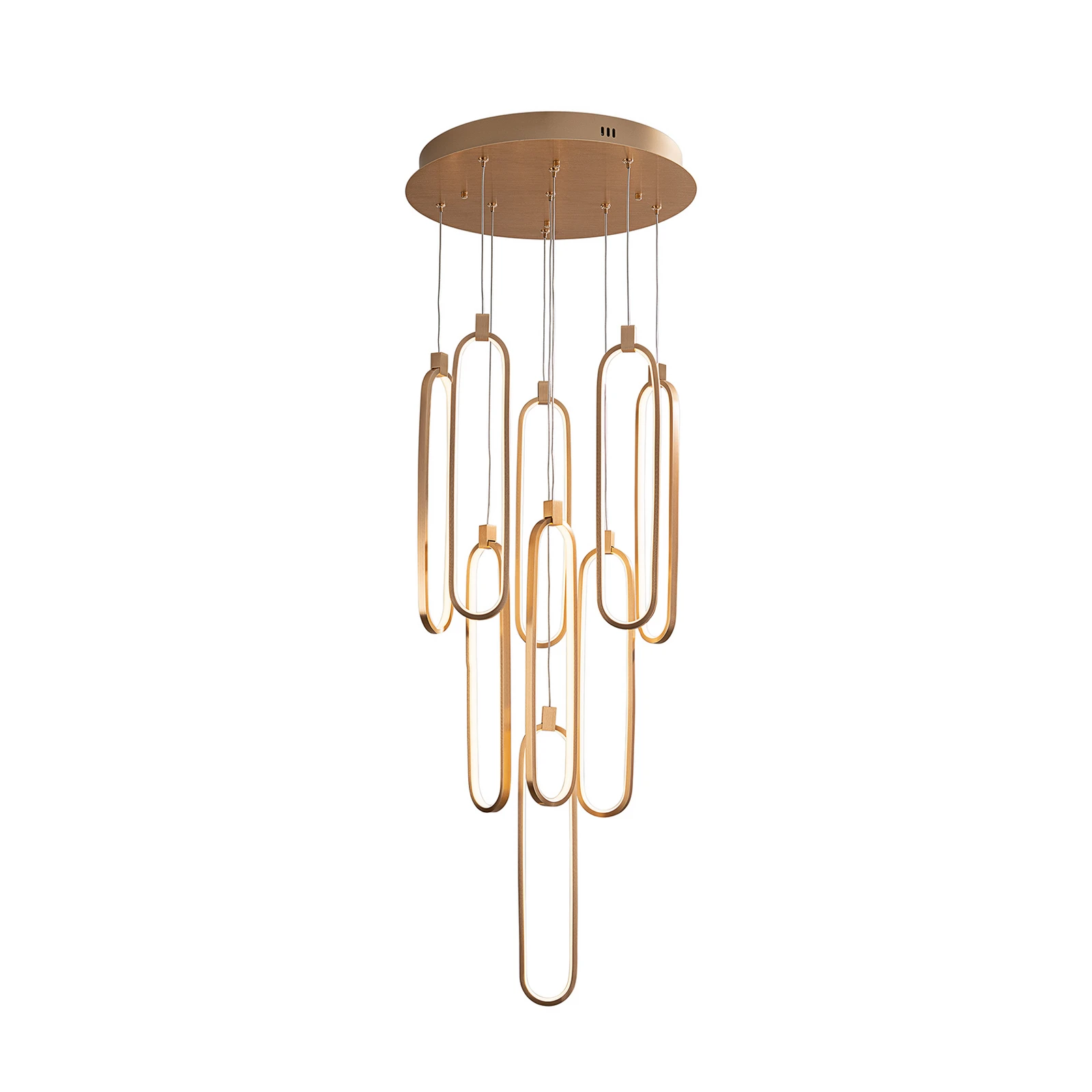 Suspension LED Colette, à 9 lampes, ronde, or rose