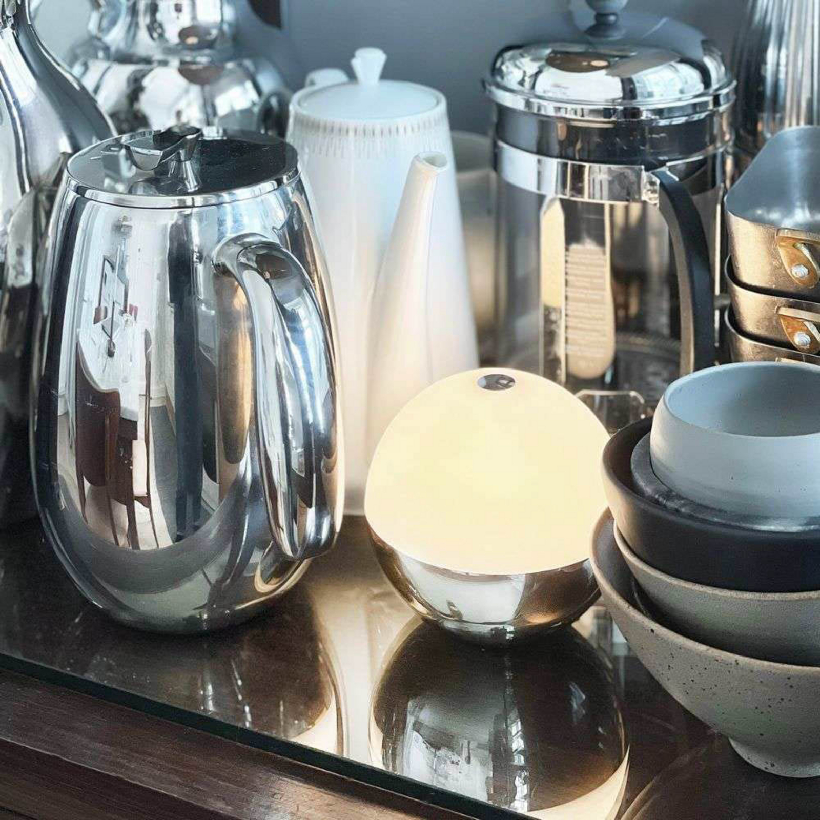Alba LED-Akku-Tischleuchte chrom dim IP44 - Dyberg Larsen