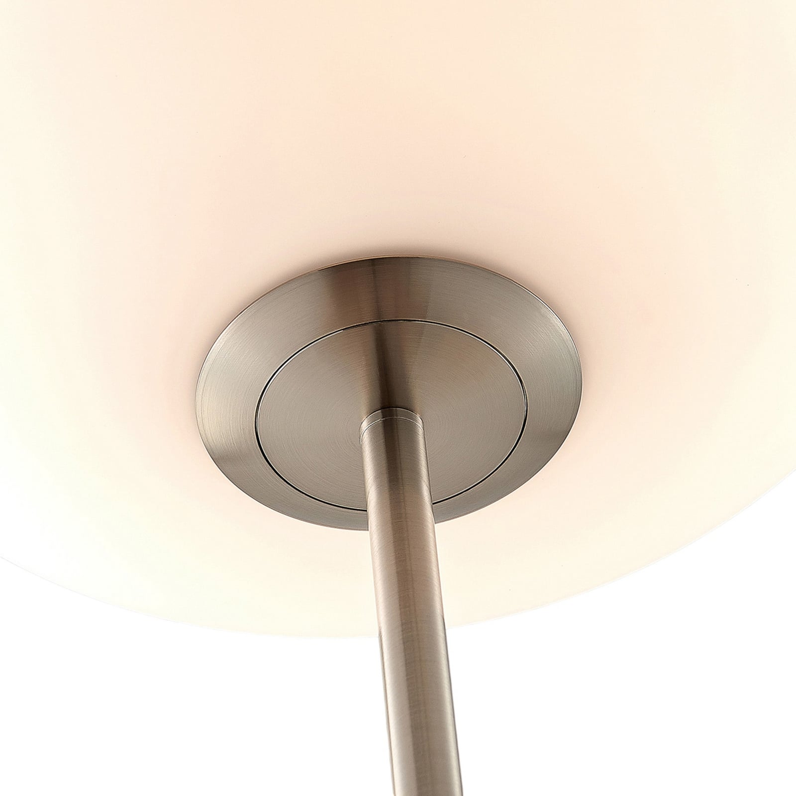 Lindby Stehlampe Sonika, 175 cm, nickelfarben, Glas, E27