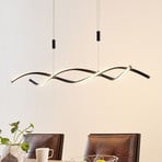 Lindby LED pendant light Welina, black, iron, adjustable