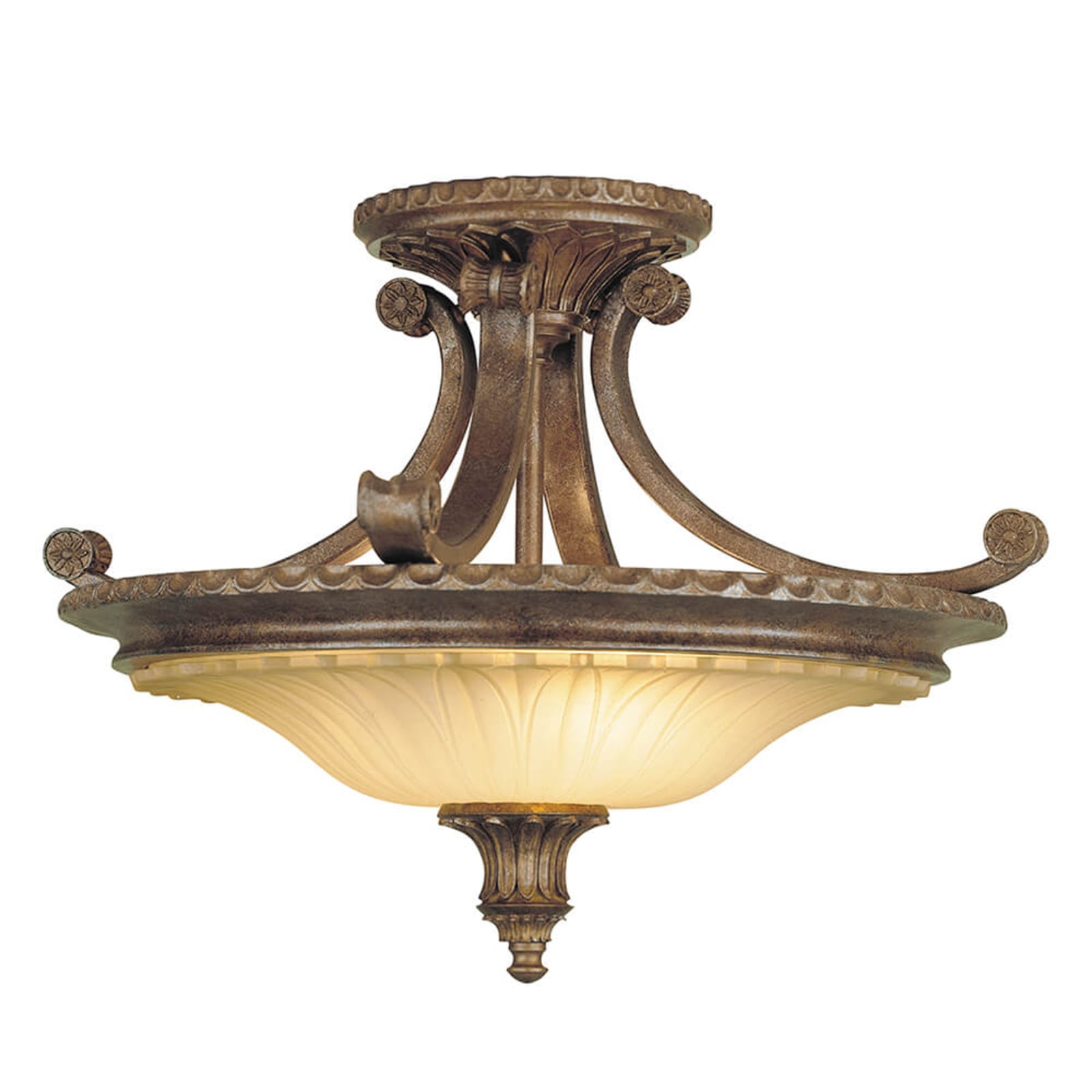 Stirling Castle loftlampe, bronze/creme, 48 cm – FEISS