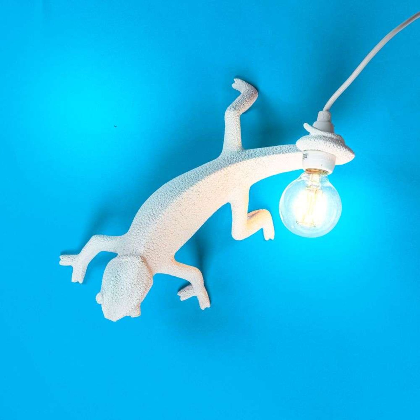 Chameleon Right-Going Down Wall Lamp White - Seletti