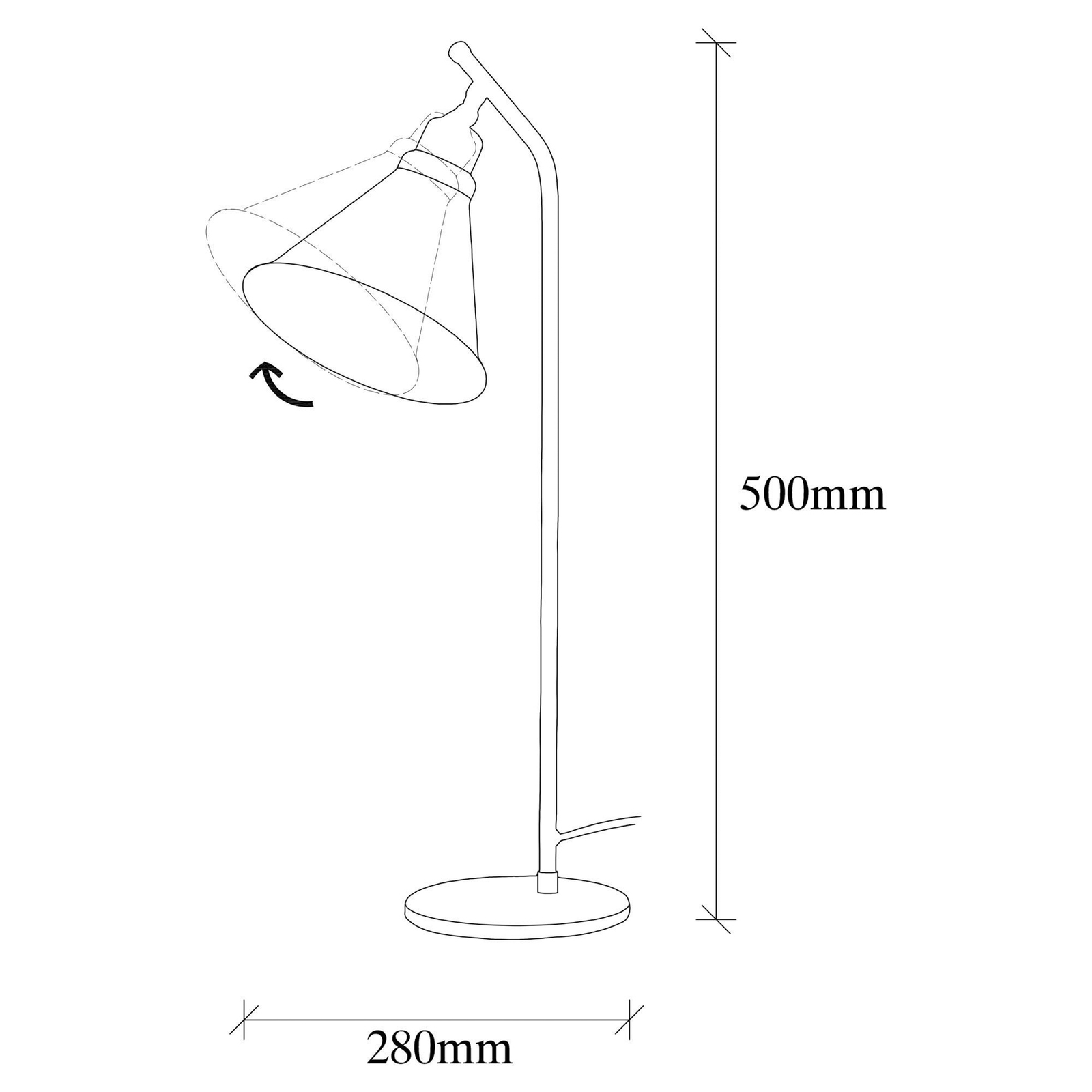 Lampe de table Sivani MR-608, noir/or, métal, hauteur 50 cm