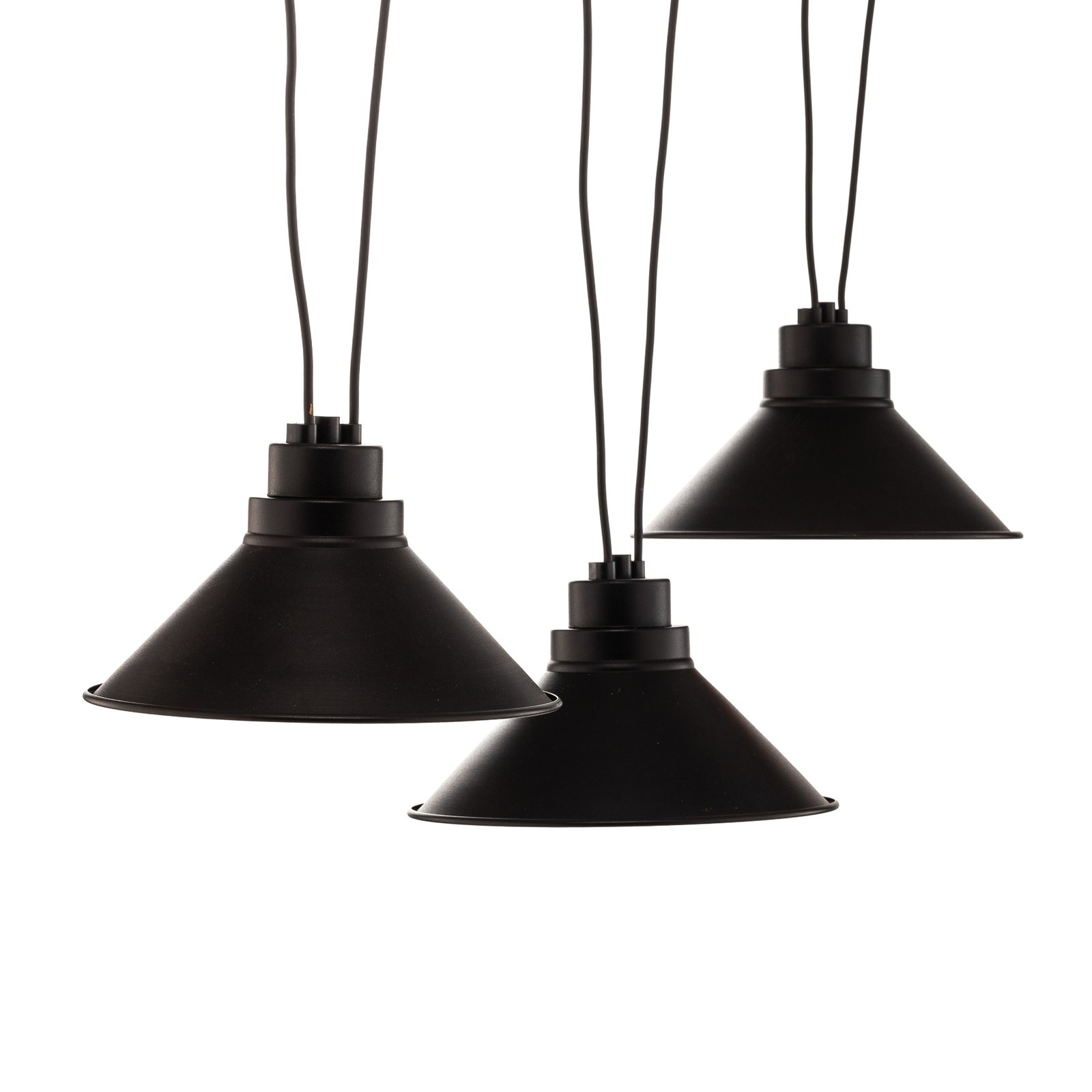 Závesná lampa Perm III čierna, variabilná montáž