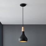 Lampa wisząca Sabinar, 1-punktowa, czarna, Ø 18 cm