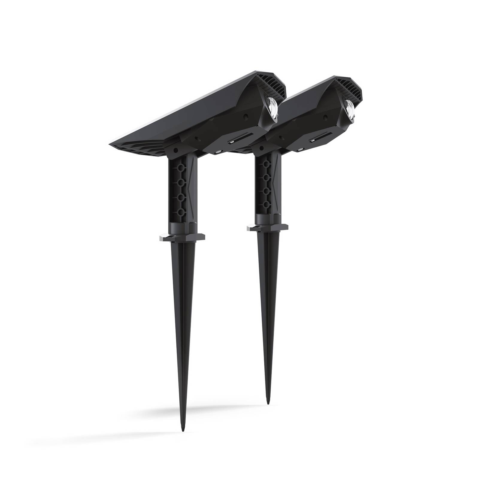 Calex LED-Solar-Erdspießstrahler Padoa, 2er-Pack, schwarz