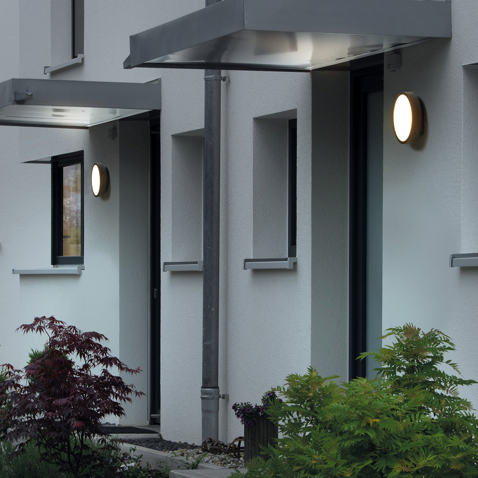 RZB HB 108 LED outdoor wall light circle, frontal